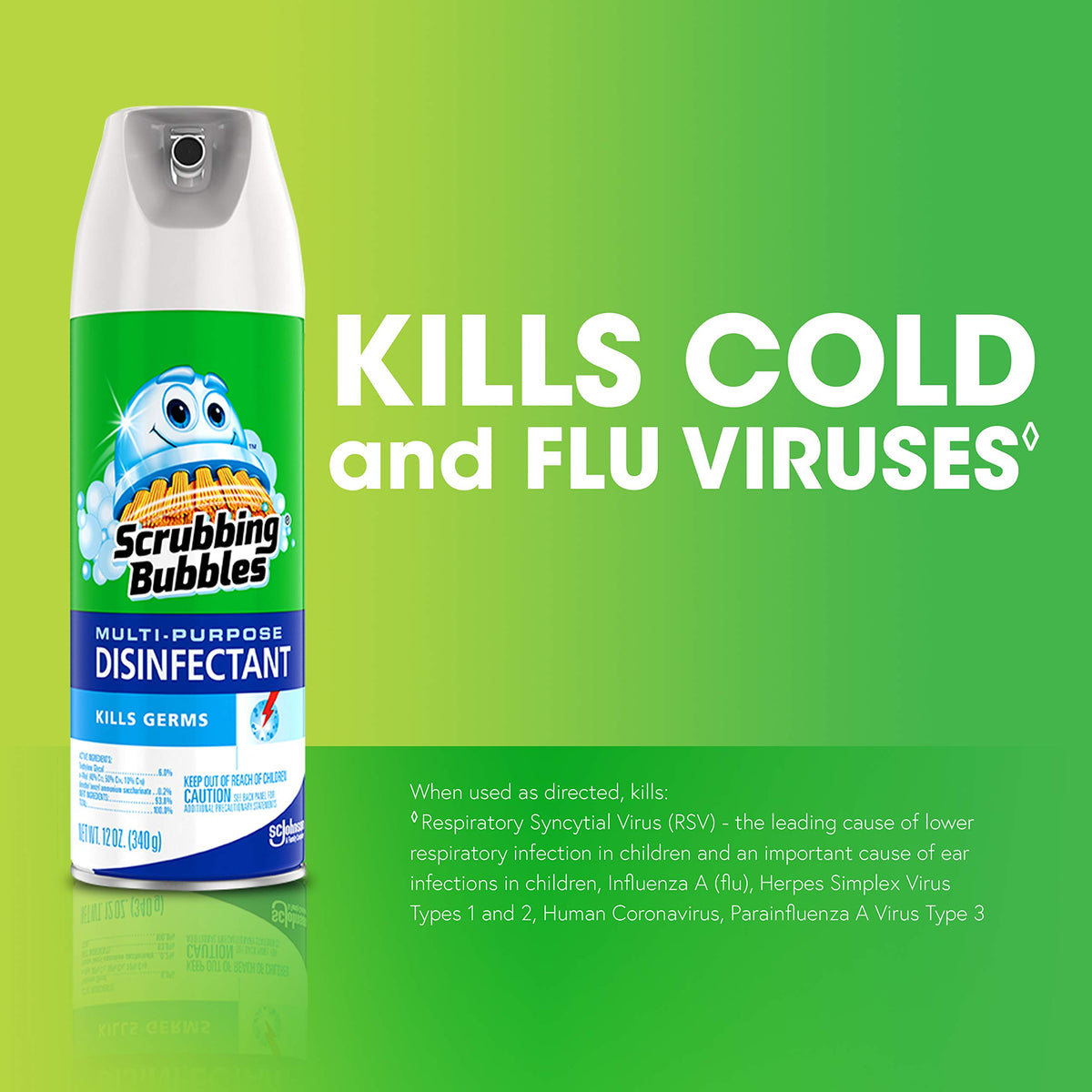 Scrubbing Bubbles Multi-Purpose Disinfectant Spray, 12 oz (Pack of 3)