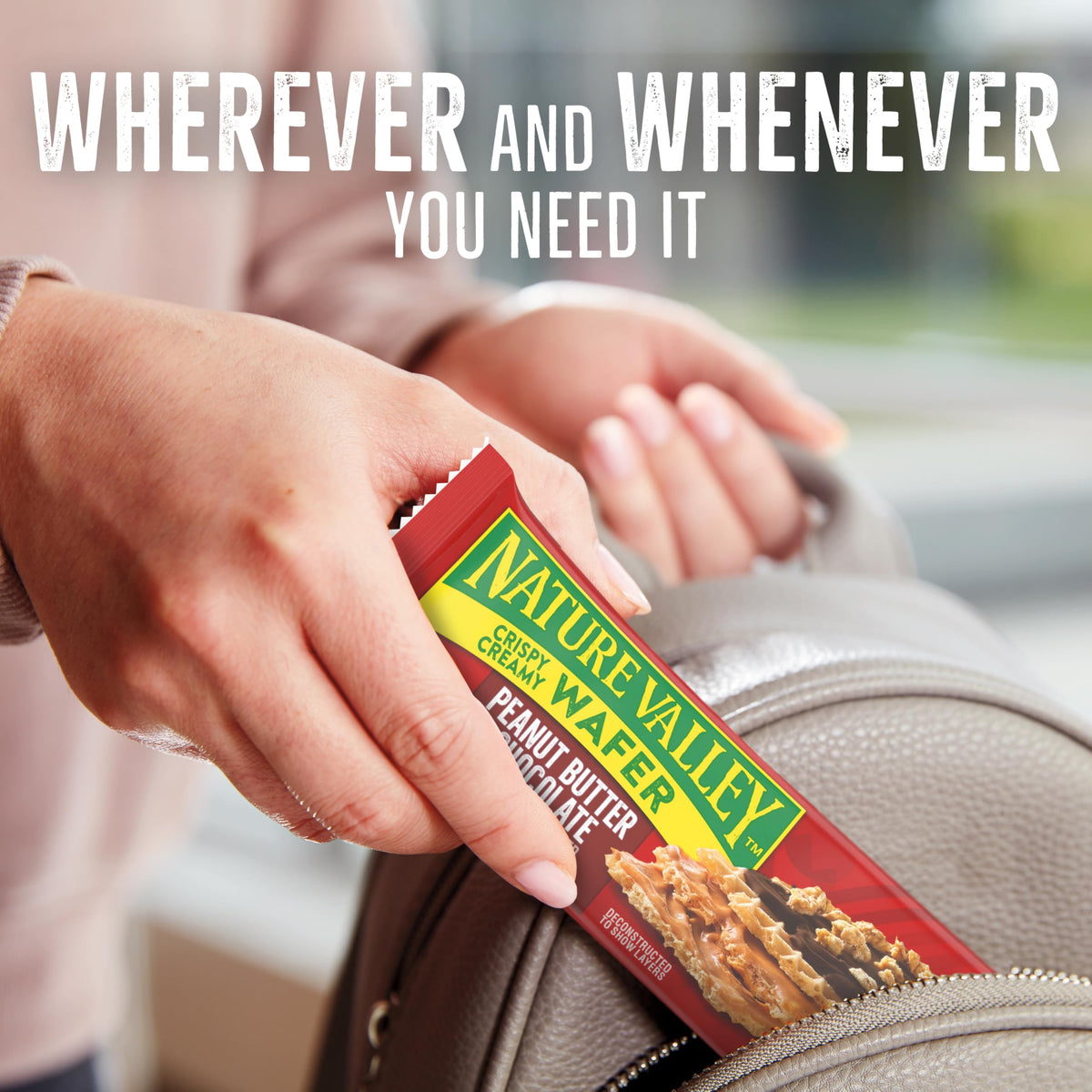 Nature Valley Crispy Creamy Wafer Bars, Peanut Butter Chocolate, 4g Protein, 10 Bars, 13 oz