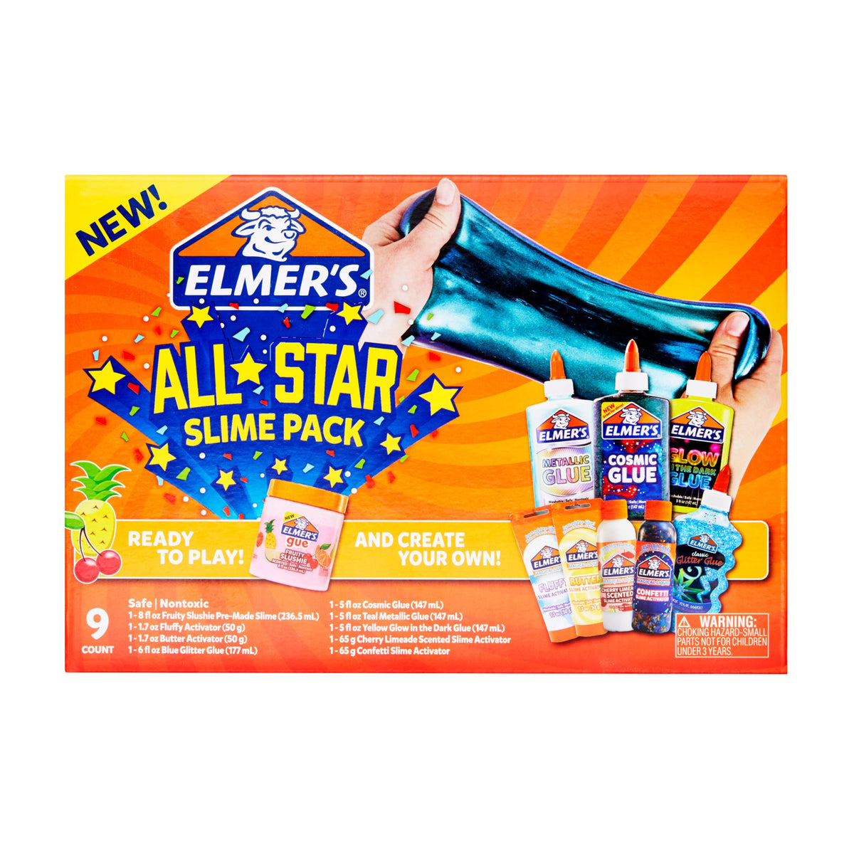Elmer’s All-Star Slime Kit Includes Liquid Glue Activator and Premade Slime 9 Count