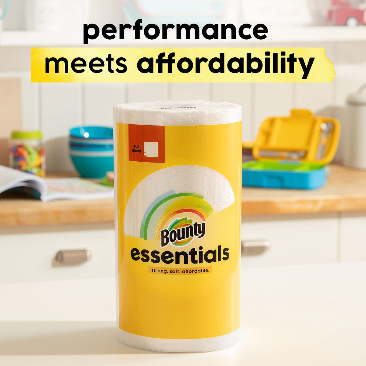 Bounty Essentials Select-A-Size Paper Towels, White, 12 Double Rolls = 24 Regular Rolls, 12 Count
