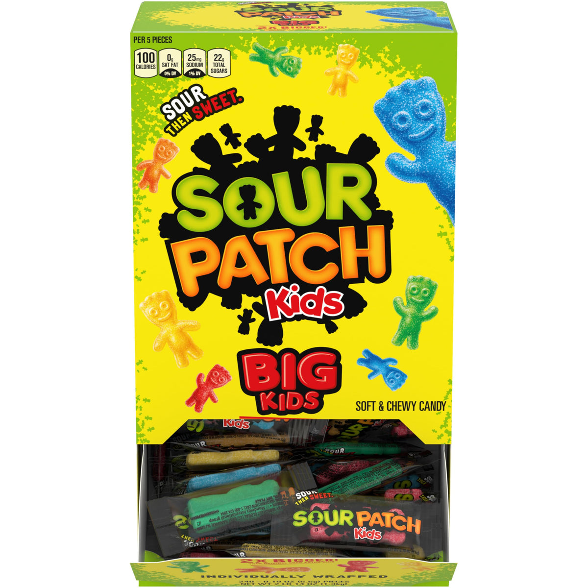 SOUR PATCH KIDS Big Kids Individually Wrapped Soft & Chewy Candy, Bulk Candy, 240 Count Box