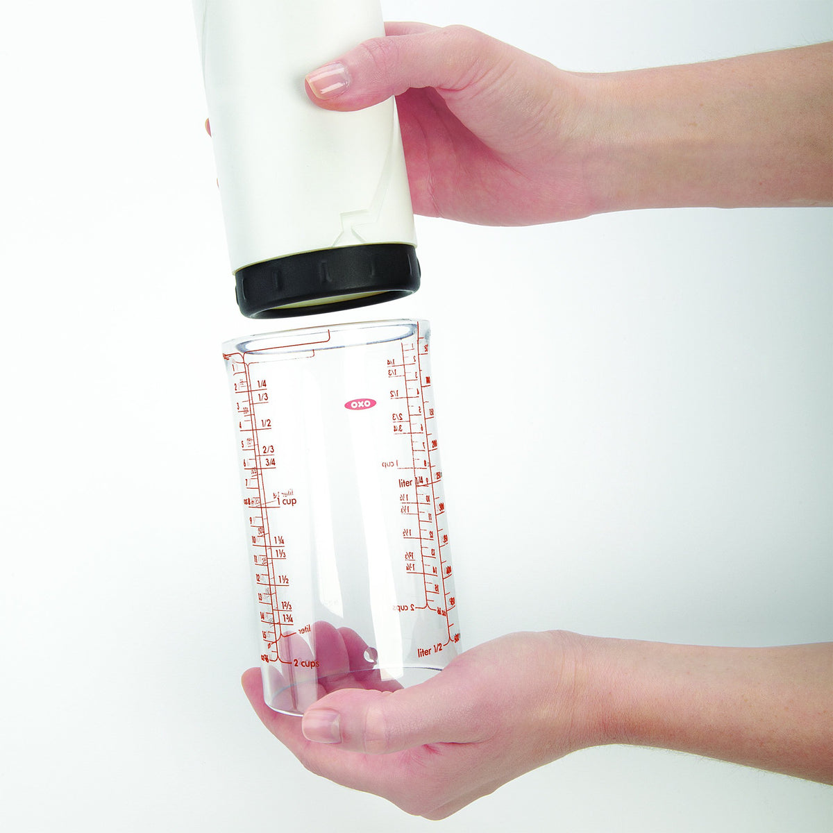 OXO Good Grips 2 Cup Adjustable Measuring Cup, Clear/Black