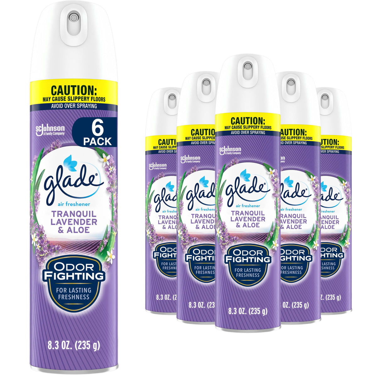 Glade Air Freshener Room Spray, Tranquil Lavender & Aloe, 8.3 oz, 6 Count