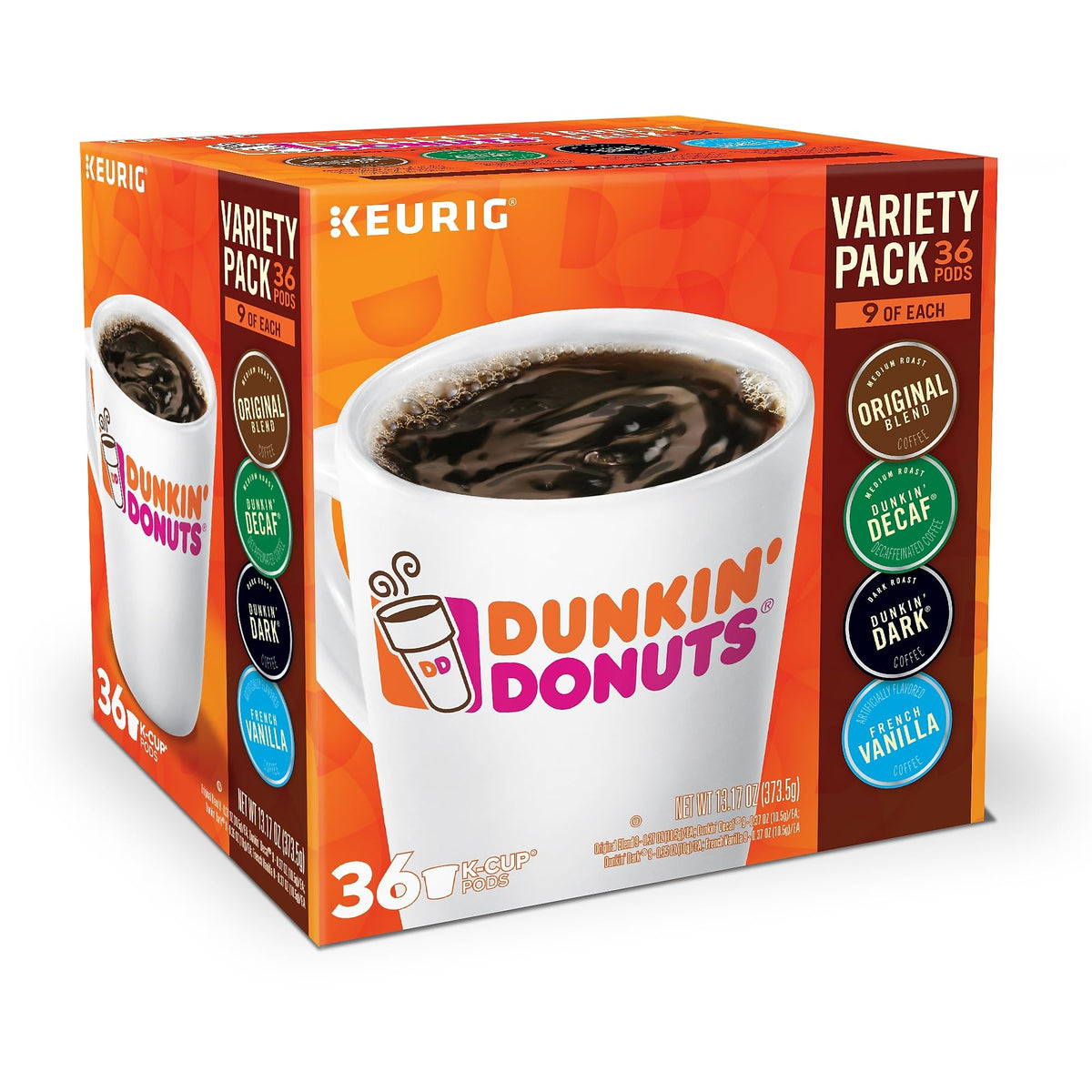 Keurig 24387239 Dunkin Donuts Variety Pack Single Serve Sampler 36 Count (380830)