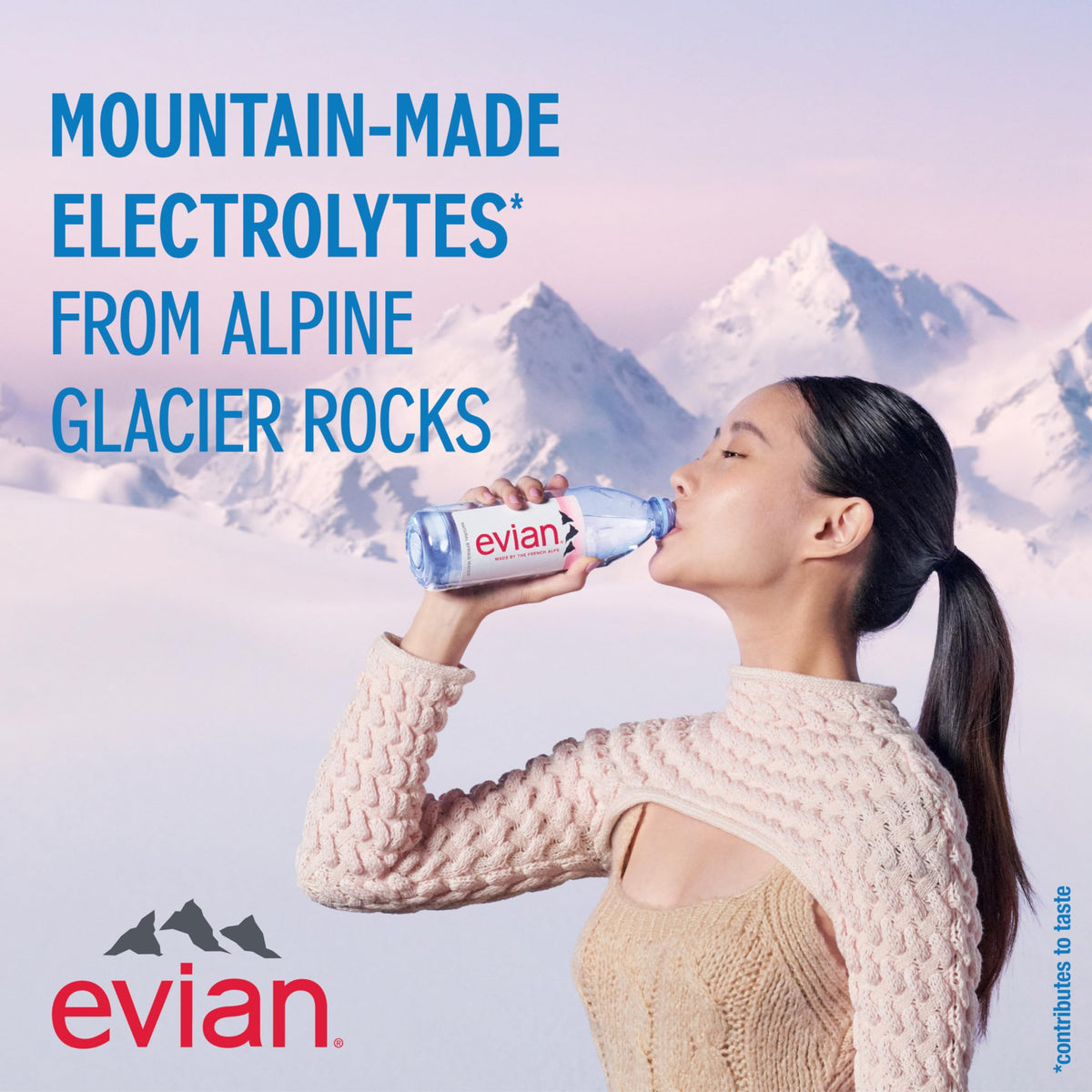 Evian Natural Spring Water, 1 L bottle, 12 pack