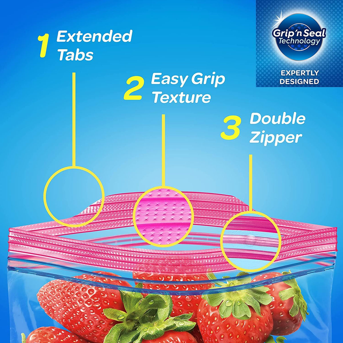 Ziploc Easy Open, Storage Quart 48 Count (Pack of 12)