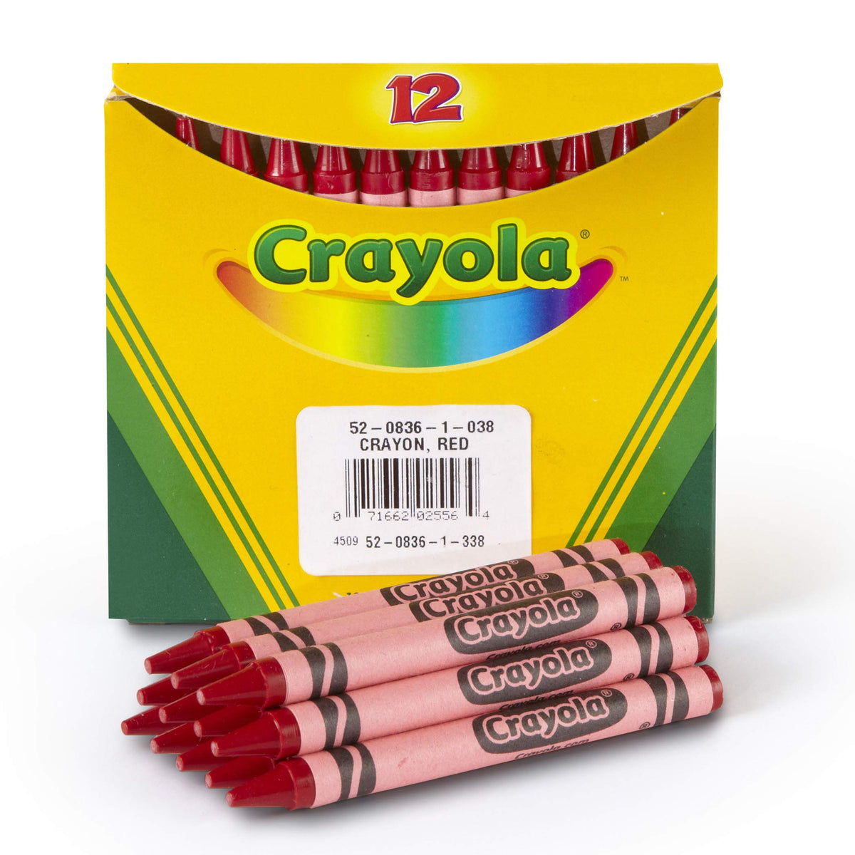 Crayola BIN520836038BN Crayons Bulk Pack, Regular Size, Red, 12 Per Box, 12 Boxes