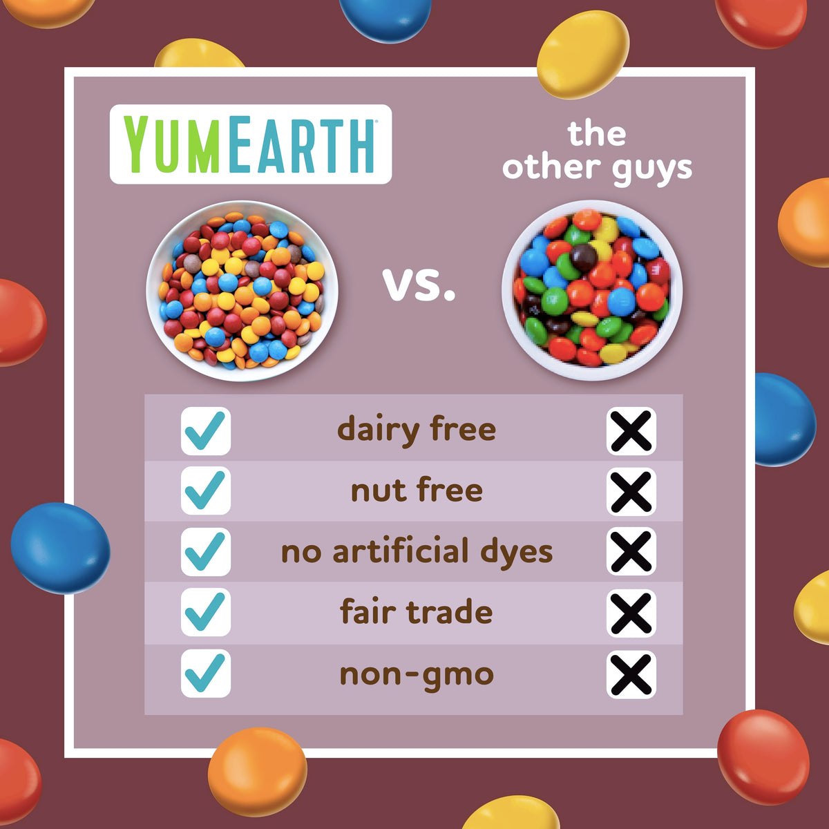YumEarth Choco Yums Chocolate Candies (Pack of 5)