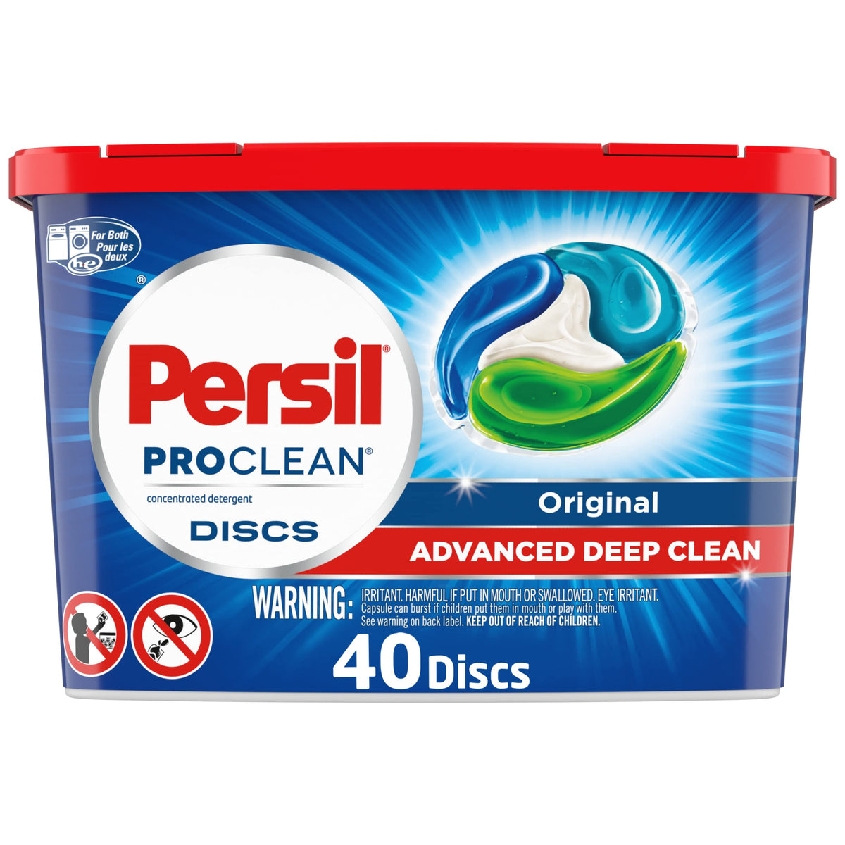 Persil Discs Laundry Detergent Pacs, Original Scent, High Efficiency (HE) Compatible, Laundry Soap, 40 Count