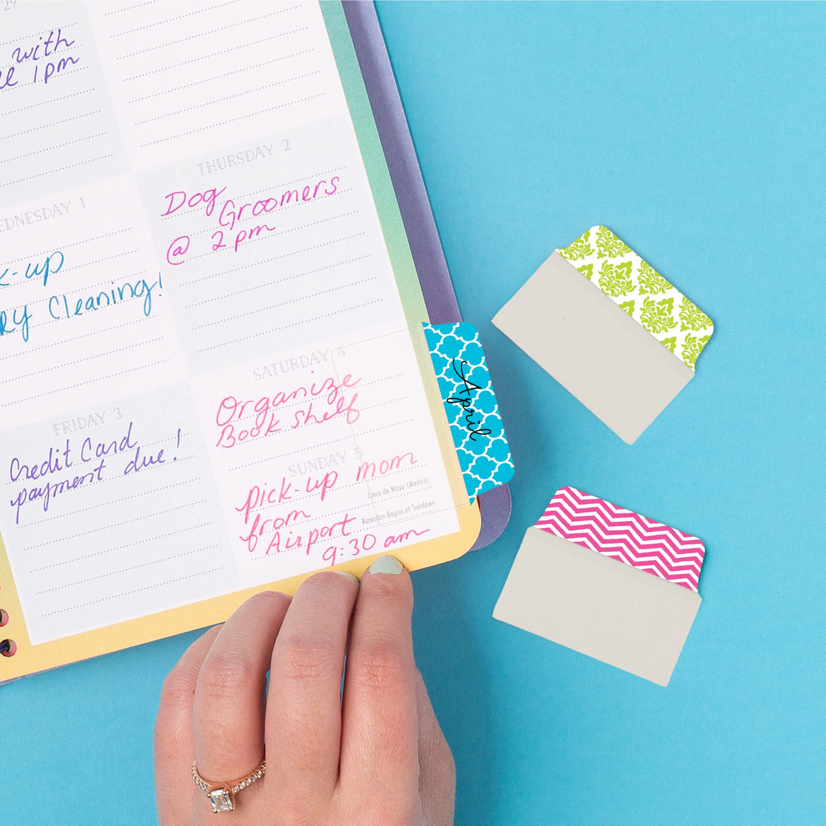 Avery Multiuse Ultra Tabs, 2" x 1.5", 2-Side Writable, Assorted Designs, 24 Repositionable Tabs (74774)