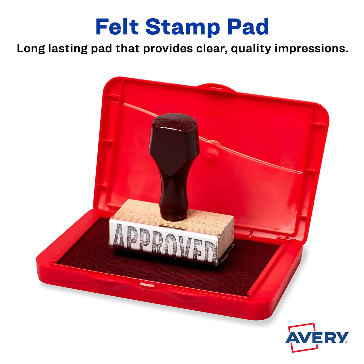 Carter's Felt Red Stamp Pad, 2.75 x 4.25 Inch Ink Pad (21071)