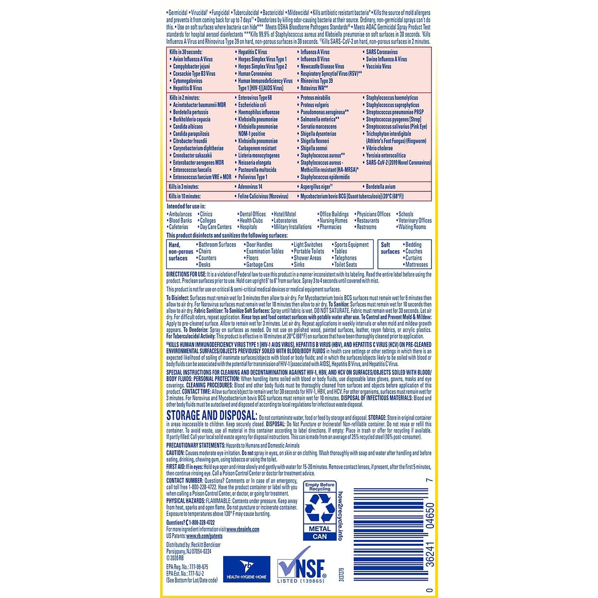 Professional Lysol Disinfectant Spray, Original Scent, 19oz