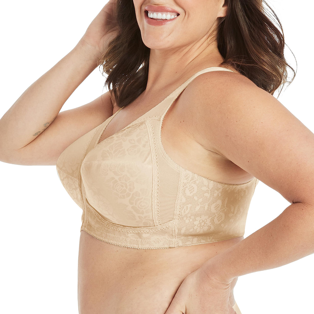 Playtex Women 18 Hour Comfort-Strap Wireless, Full-Coverage Bra, Single, Natural Beige/Natural Beige, 2-Pack, 40D