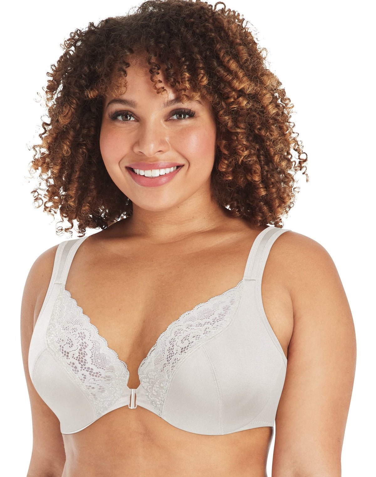 Playtex Women's Secrets Front-Close No-Poke Dreamwire Underwire, Cooling TruSUPPORT Bra, White, 48D