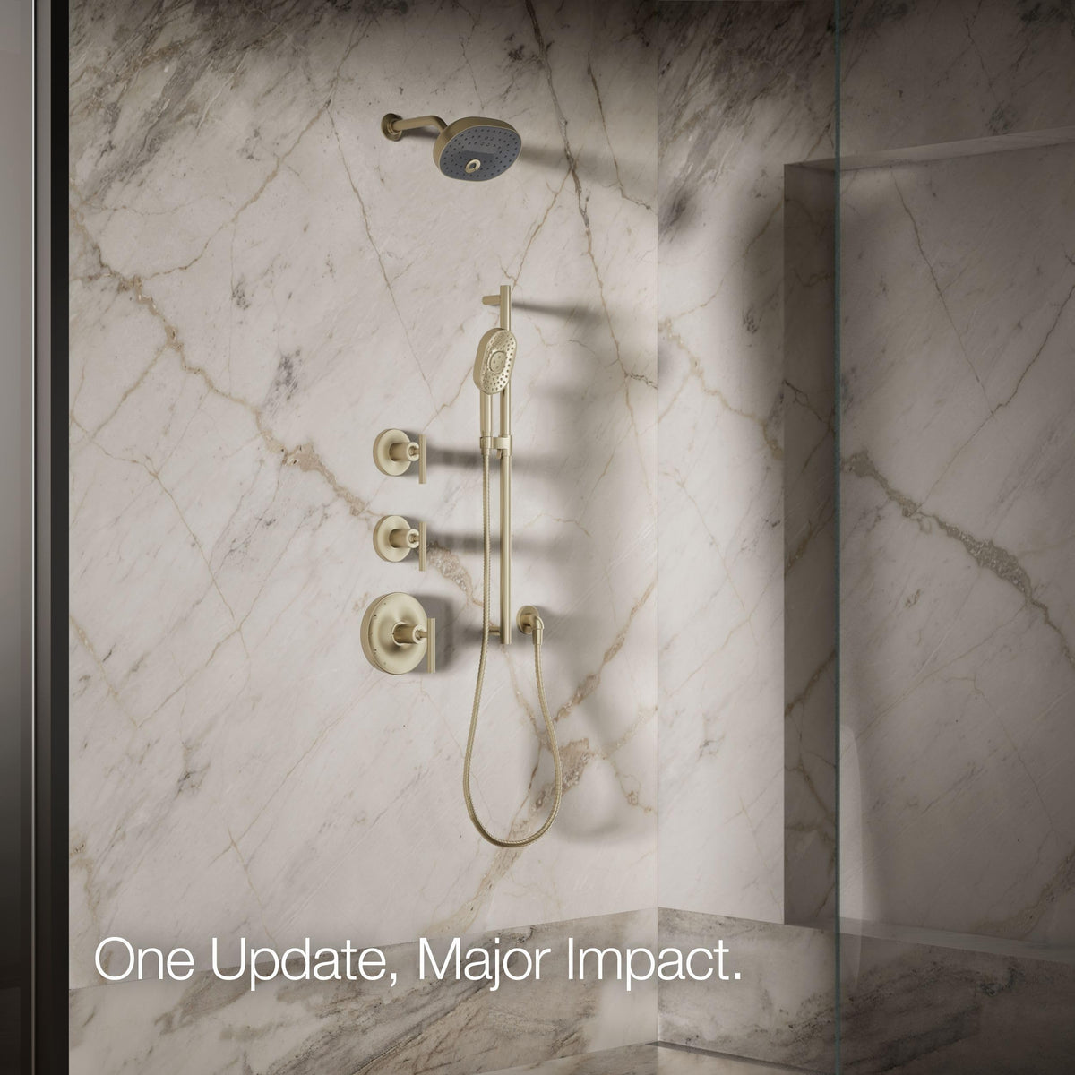 Kohler 26290-BV Statement® Three-function showerhead, 2.5 gpm, Vibrant Brushed Bronze