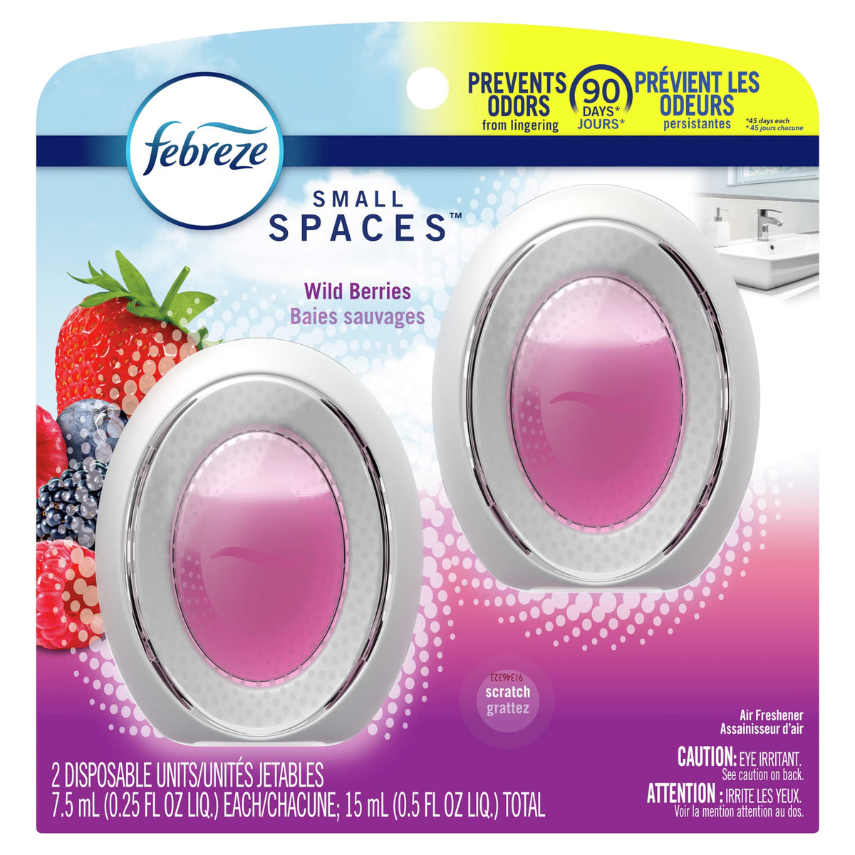 Febreze® Small Spaces Air Fresheners, Wild Berries, 0.5 Oz, Pack Of 2 Air Fresheners