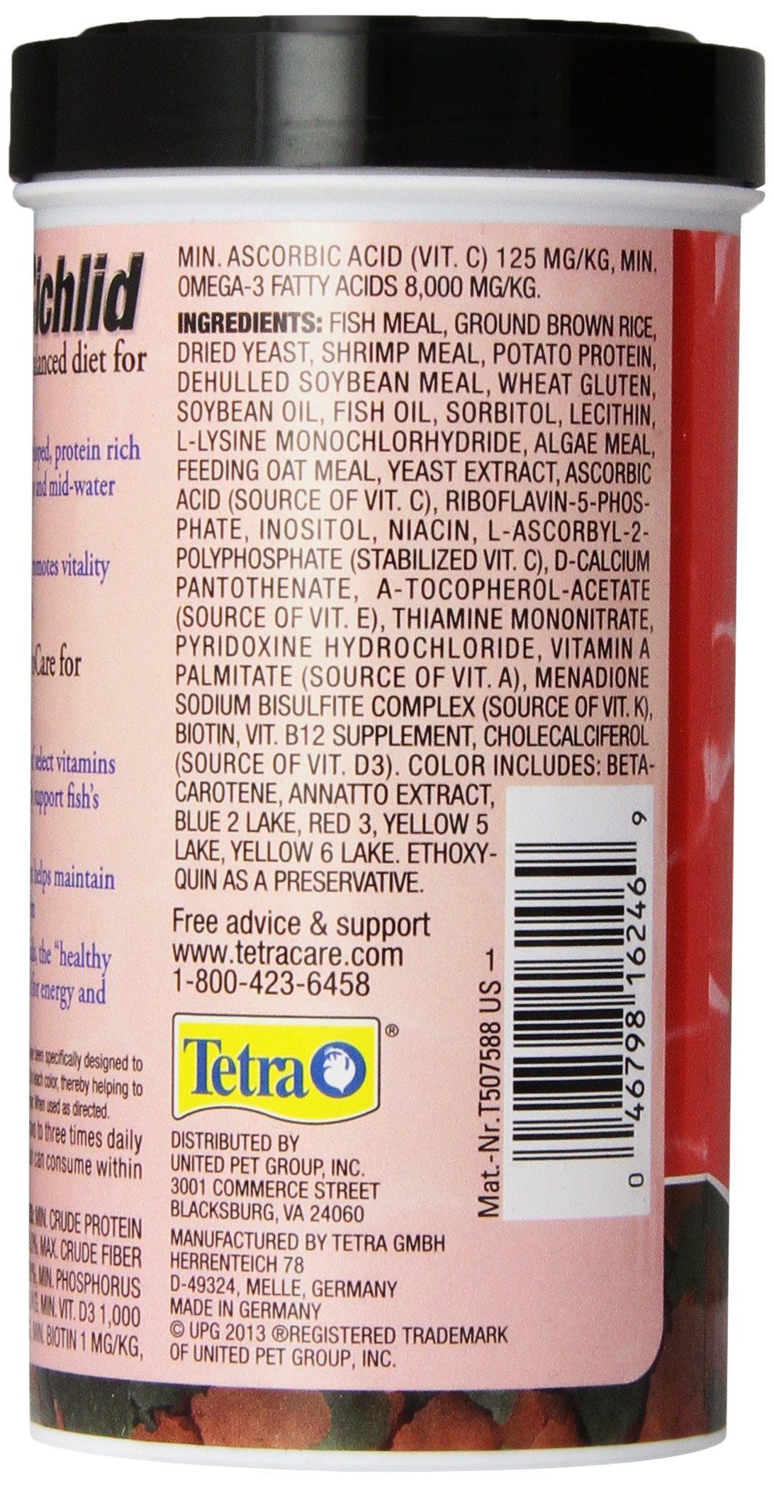 TetraCichlid Cichlid Flakes 2.82 oz, Fish Food, Clear Water Advanced Form