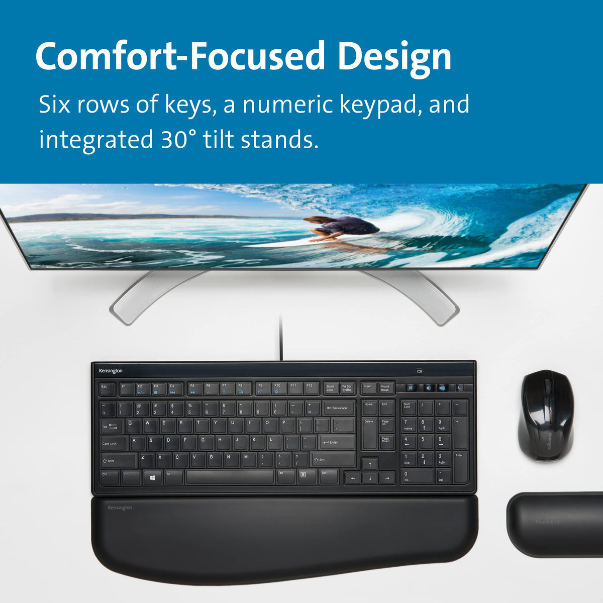 Kensington Slim Type Wired Keyboard (K72357USA),Black