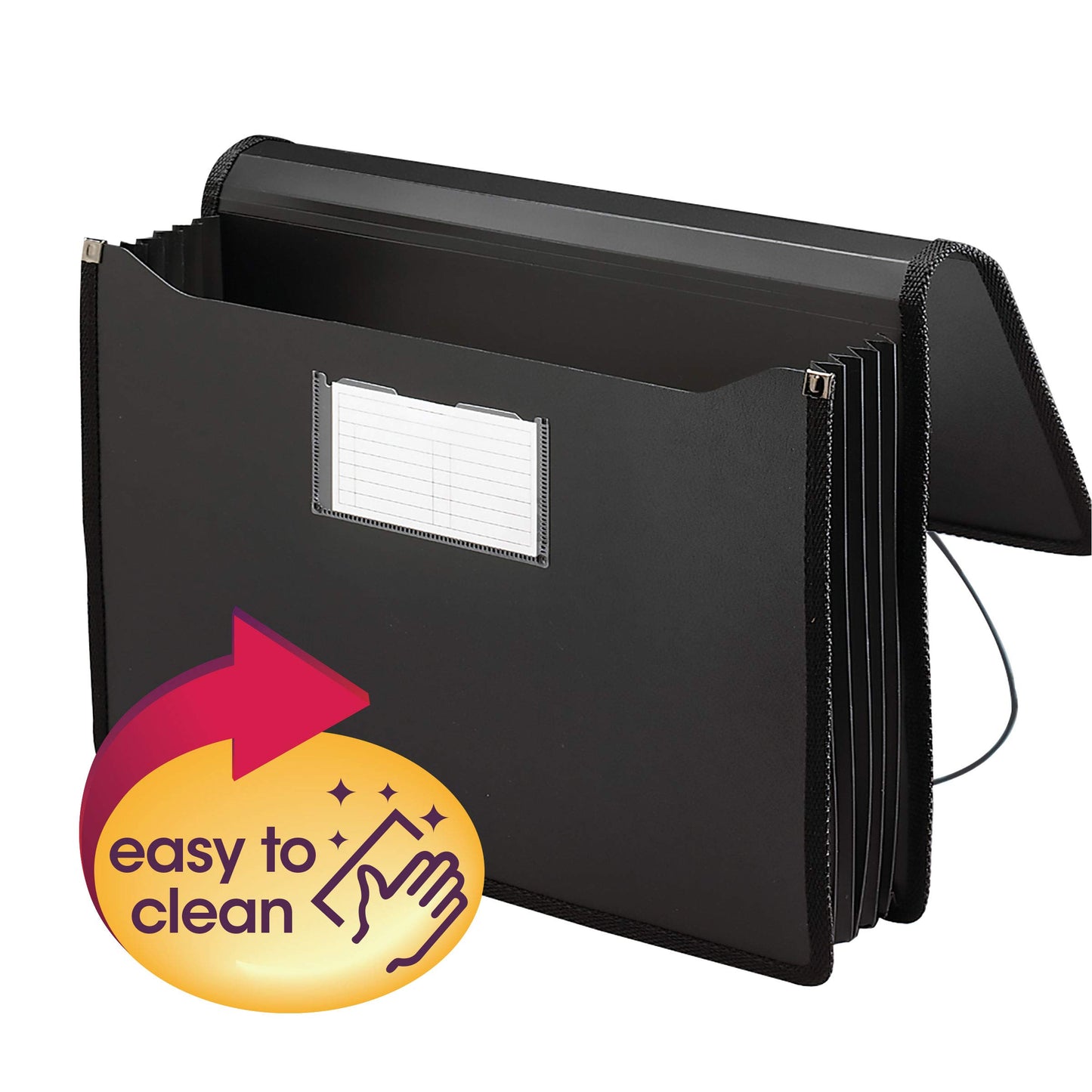 Smead Poly Premium Expanding File Wallet with Closure, 5-1/4" Expansion, Legal Size, Black (71510)