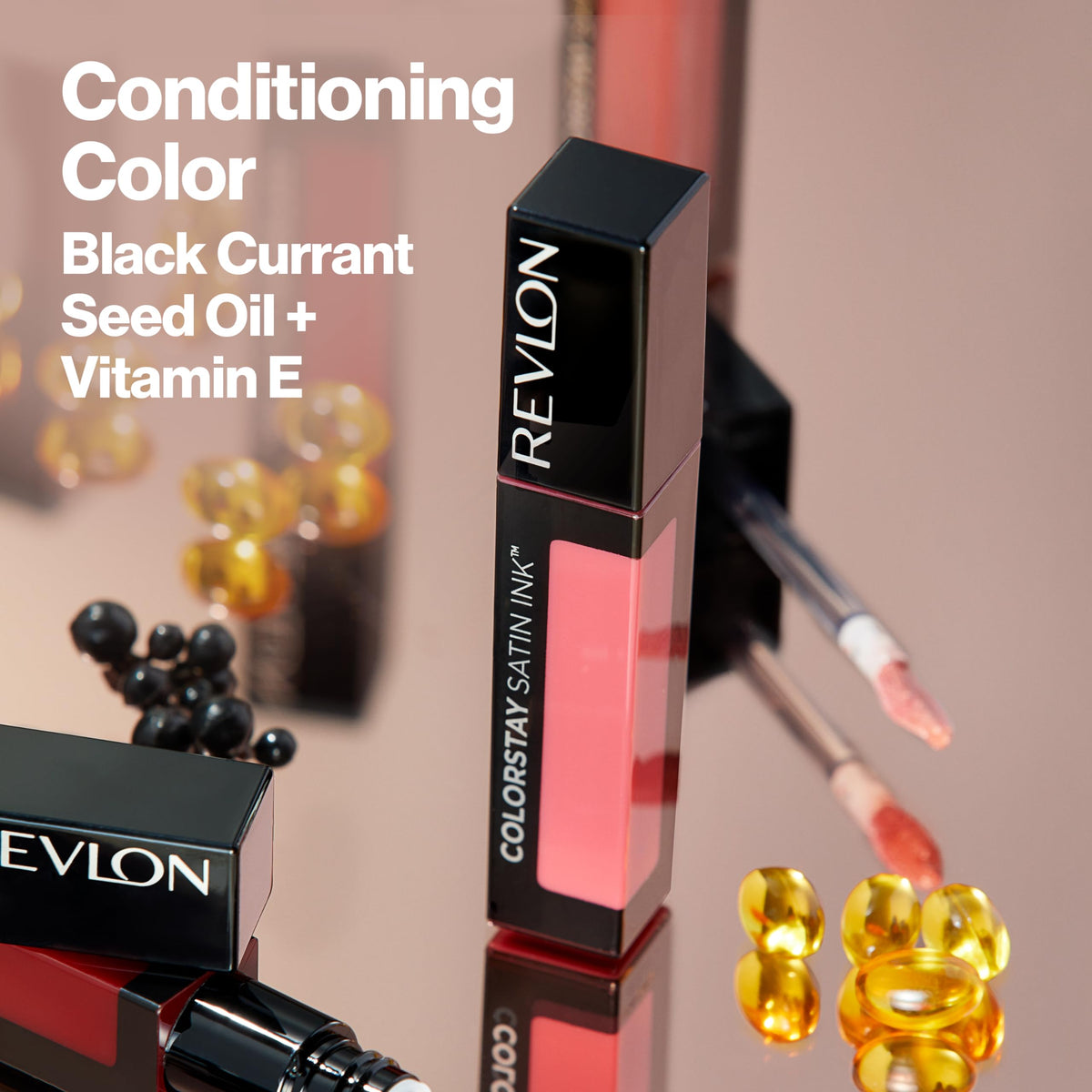 REVLON ColorStay Satin Ink Crown Jewels Liquid Lipstick, Longlasting & Waterproof Lipcolor, Moisturizing Creamy Formula Infused with Black Currant Seed Oil, 031 Pink Duchess, 0.17 fl oz.