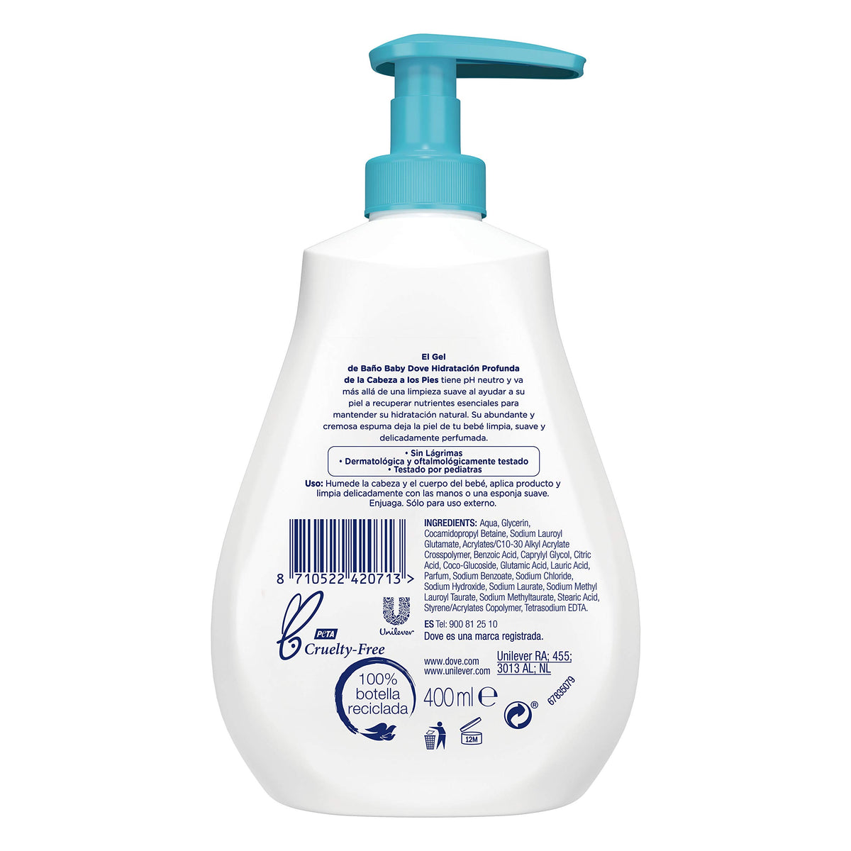 Baby Dove Baby Product - Pack of 6 x 400 ml (Total: 2400 ml) Hydration