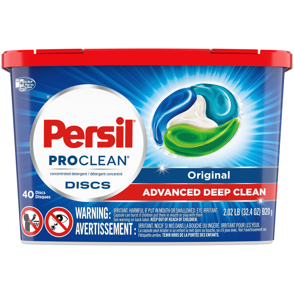 Persil Discs Laundry Detergent Pacs, Original Scent, High Efficiency (HE) Compatible, Laundry Soap, 40 Count