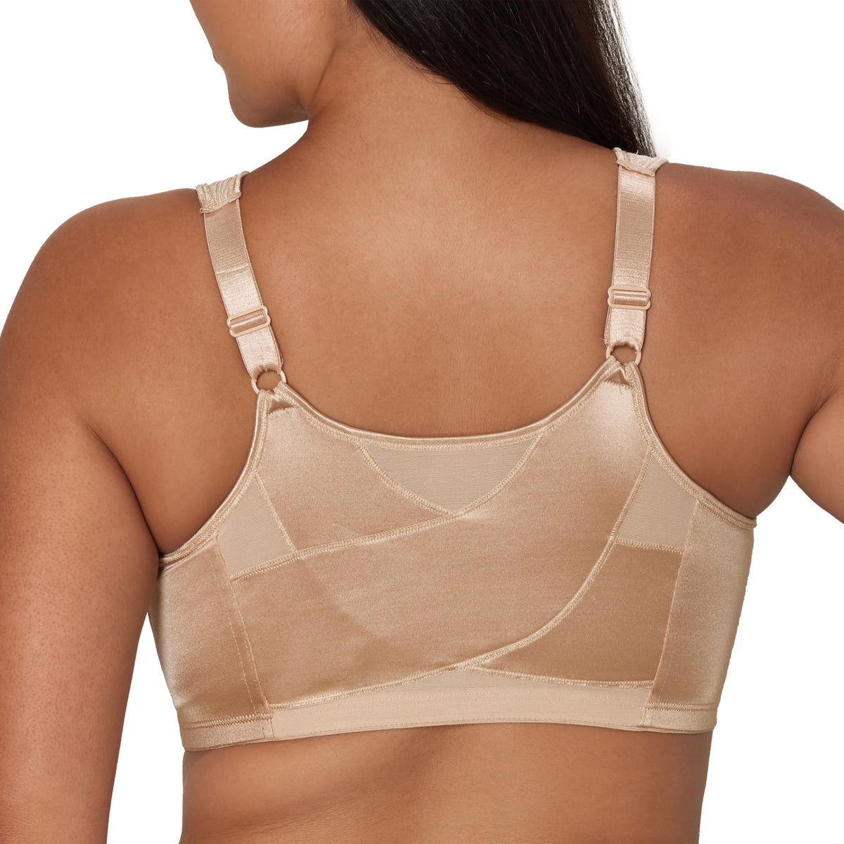 Playtex Womens 18 Hour Extra Back Support Front Close Wireless Use52e with 2-Pack Option Bra, White/Nude (2 Pack), 38C US
