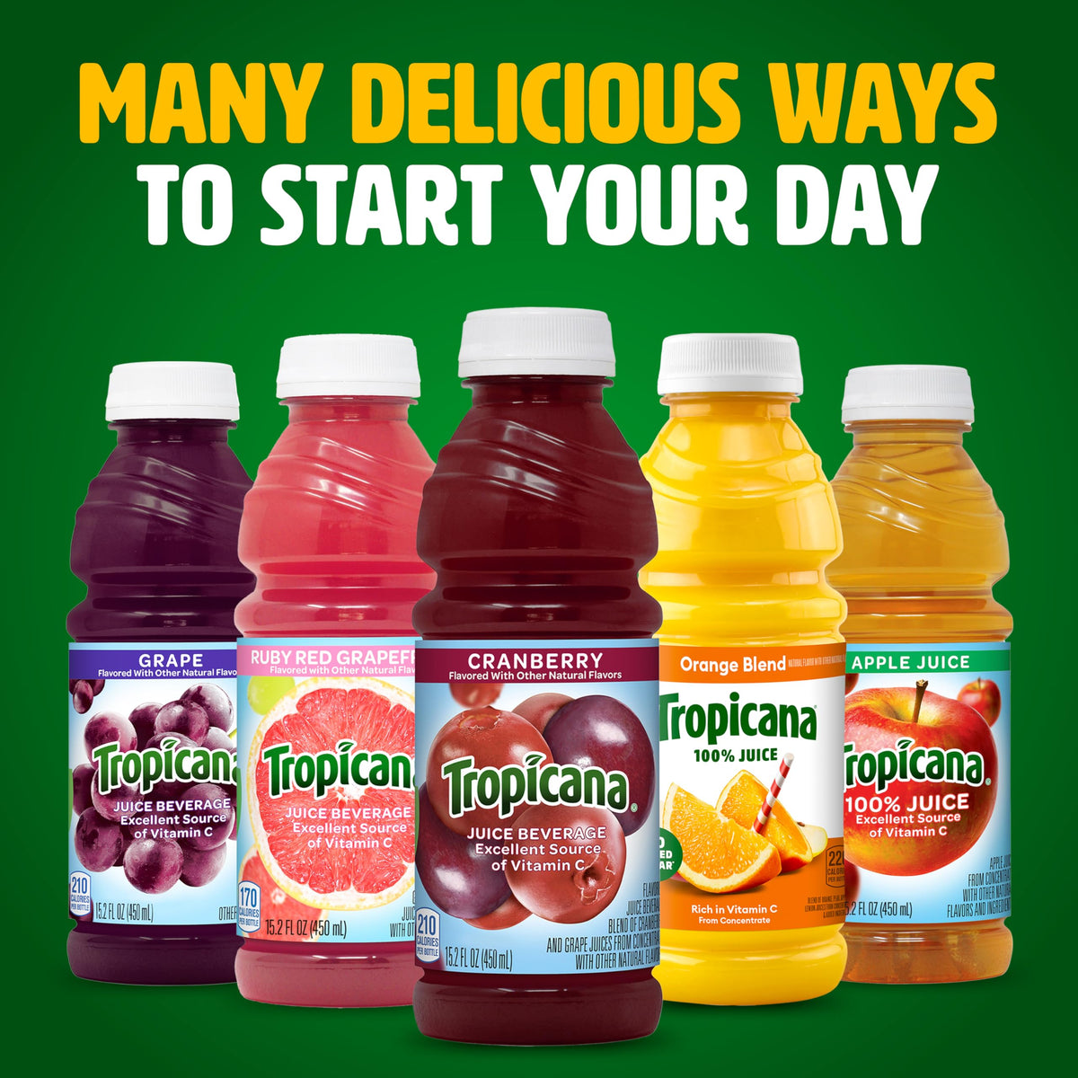 Tropicana Cranberry Juice Drink, 15.2 Ounce Bottle (Pack of 12)