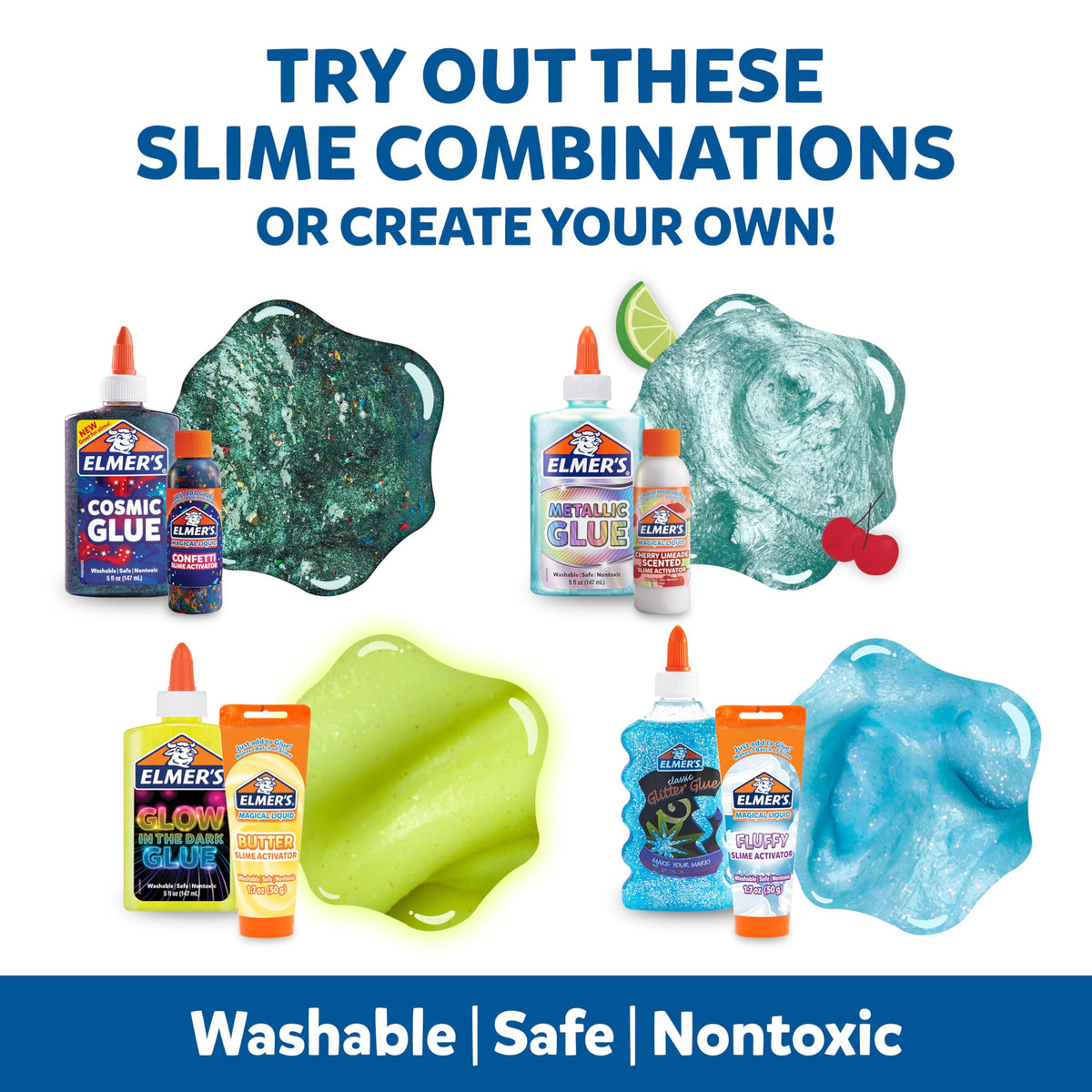 Elmer’s All-Star Slime Kit Includes Liquid Glue Activator and Premade Slime 9 Count