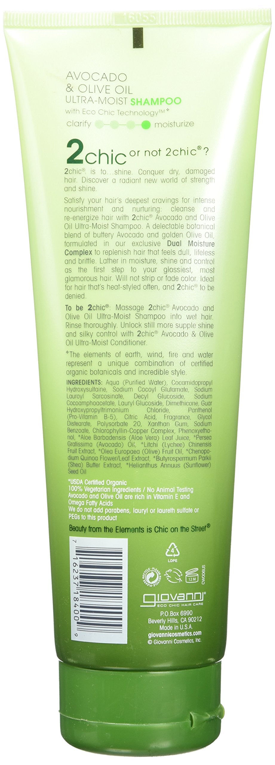 Giovanni 2 Chic Avocado and Olive Oil Ultra-Moist Shampoo, 8.5 Fluid Ounce