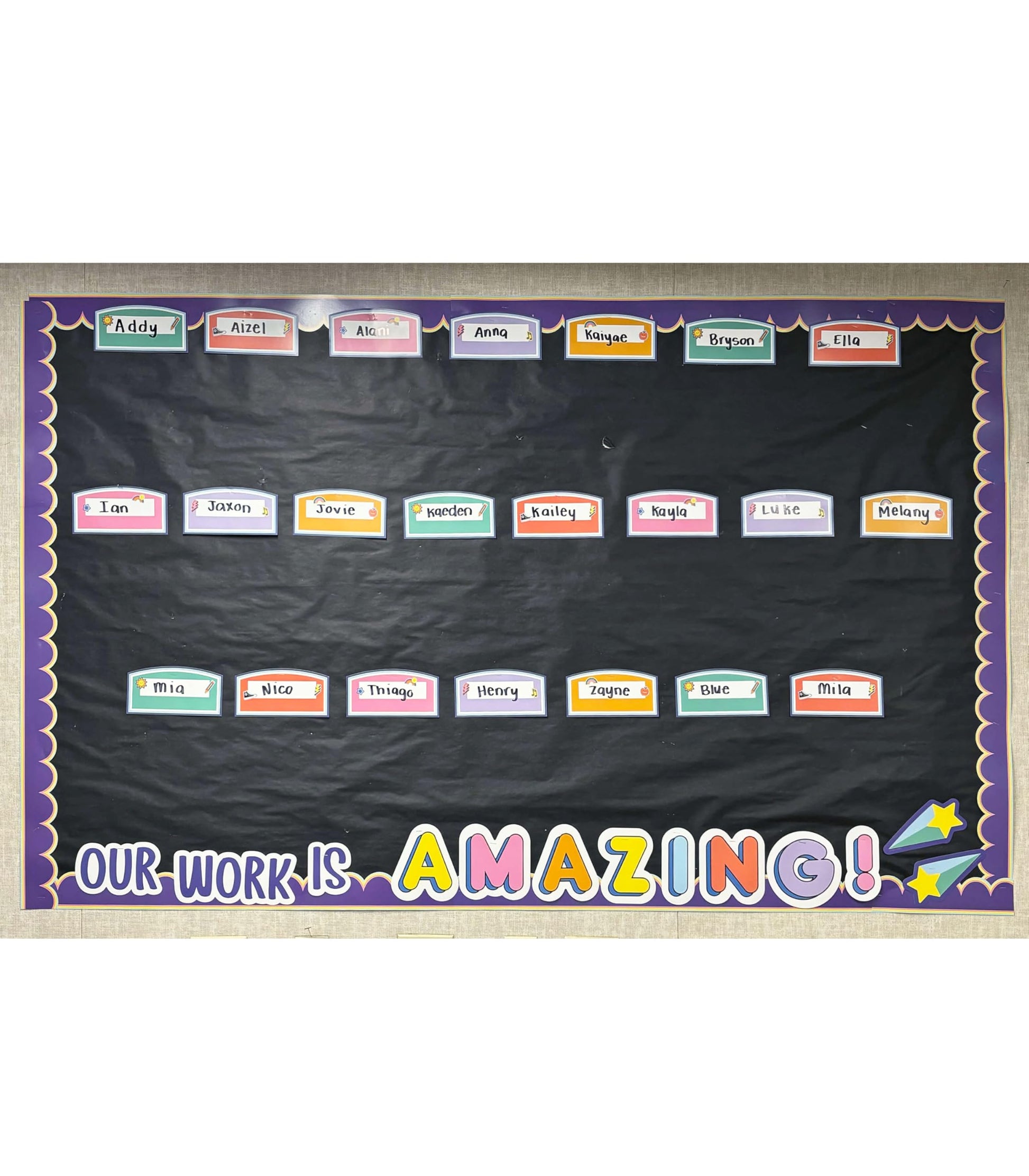 Carson Dellosa Pre-Punched We Stick Together 45-Piece Our Work is Amazing Bulletin Board Set, Student Work Display Headers, Shooting Stars, Motivational Cutouts for Bulletin Board and More