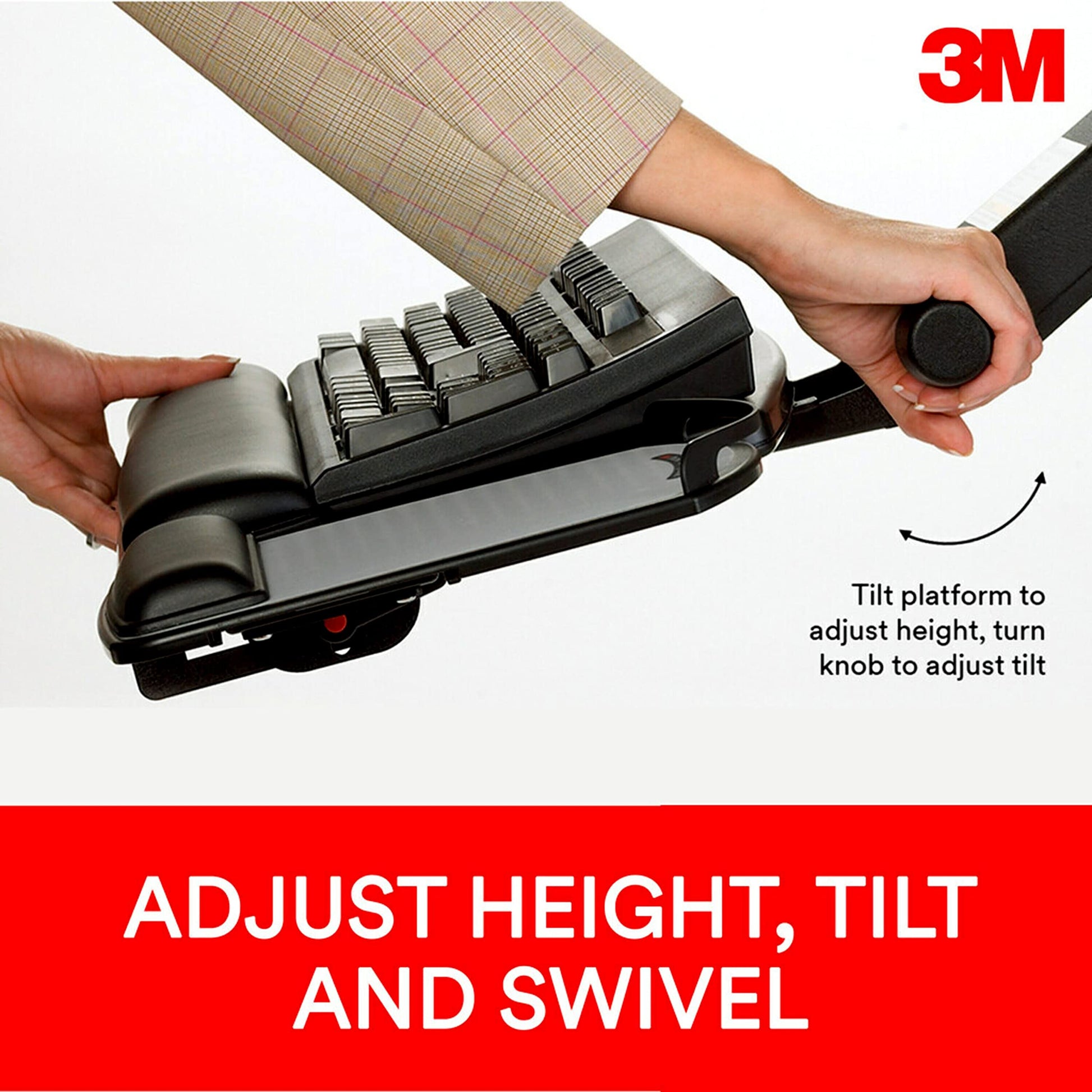 3M Keyboard Tray, Just Lift To Adjust Height And Tilt, Sturdy Tray Includes Gel Wrist Rest And Precise Mouse Pad, Swivels Side To Side And Stores Under Desk, 23" Track, Black (AKT90LE)