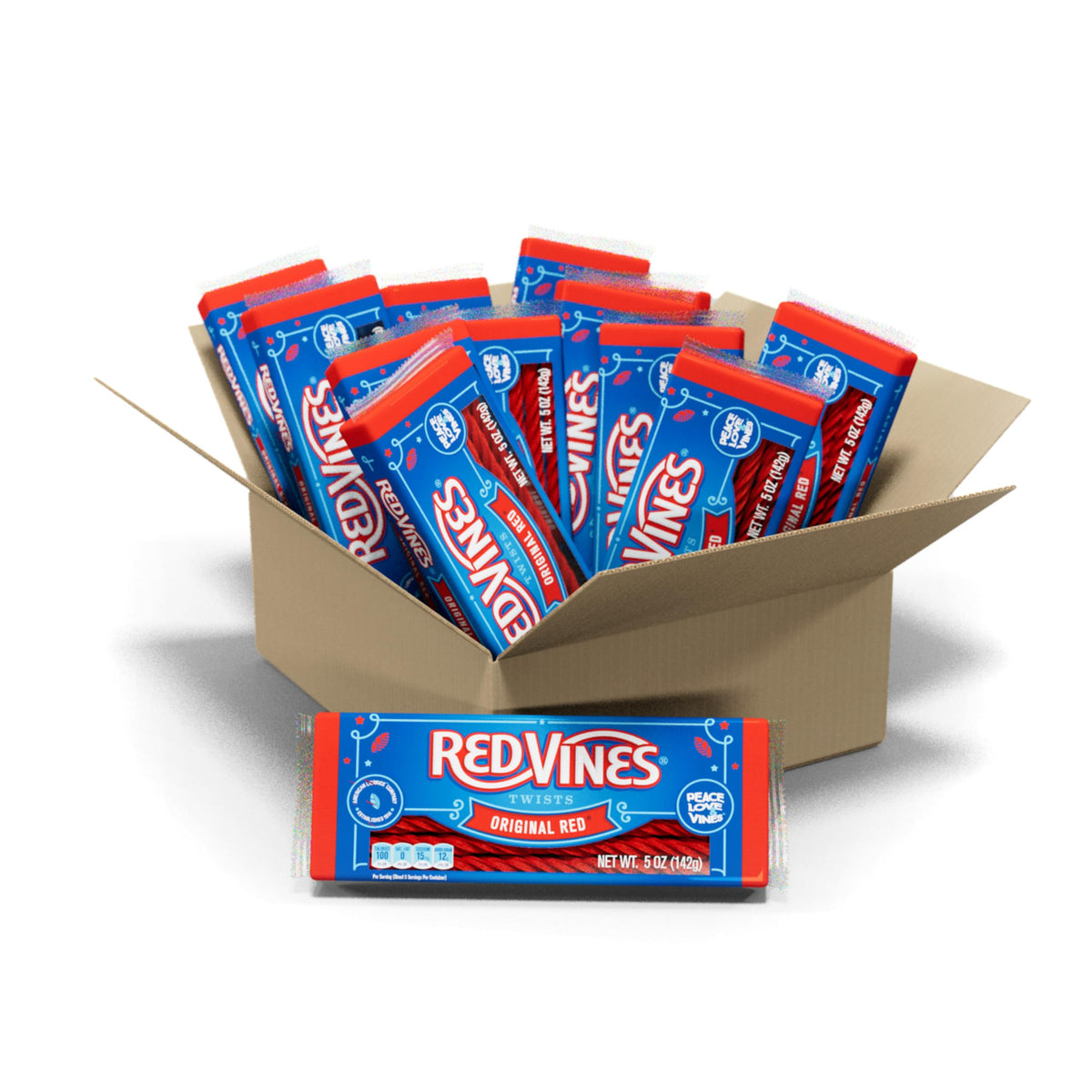 Red Vines Licorice, Original Red Flavor, Soft & Chewy Candy, 5oz Trays (12 Pack)