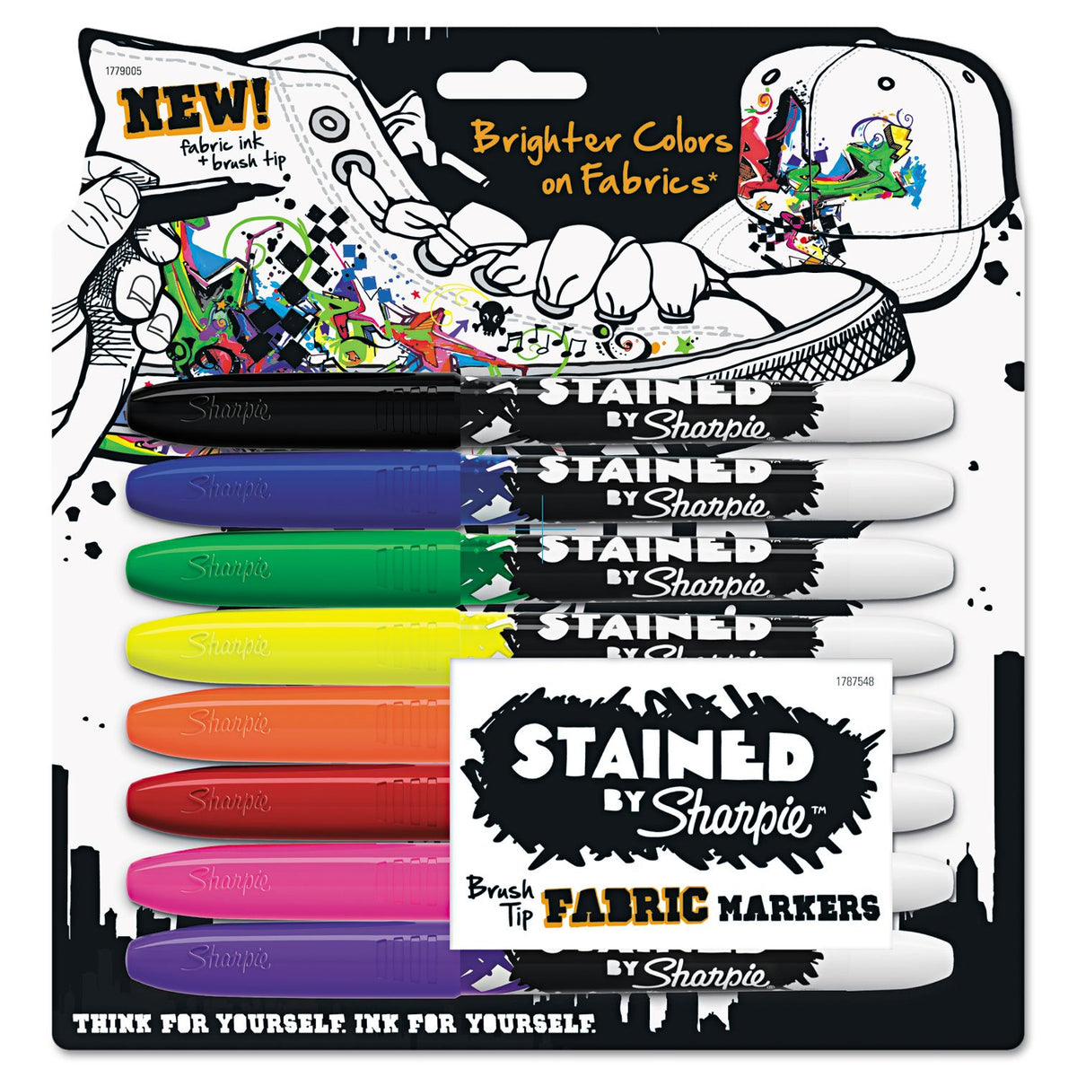 Sharpie Stained Fabric Marker, Assorted Colours, Pack of 8