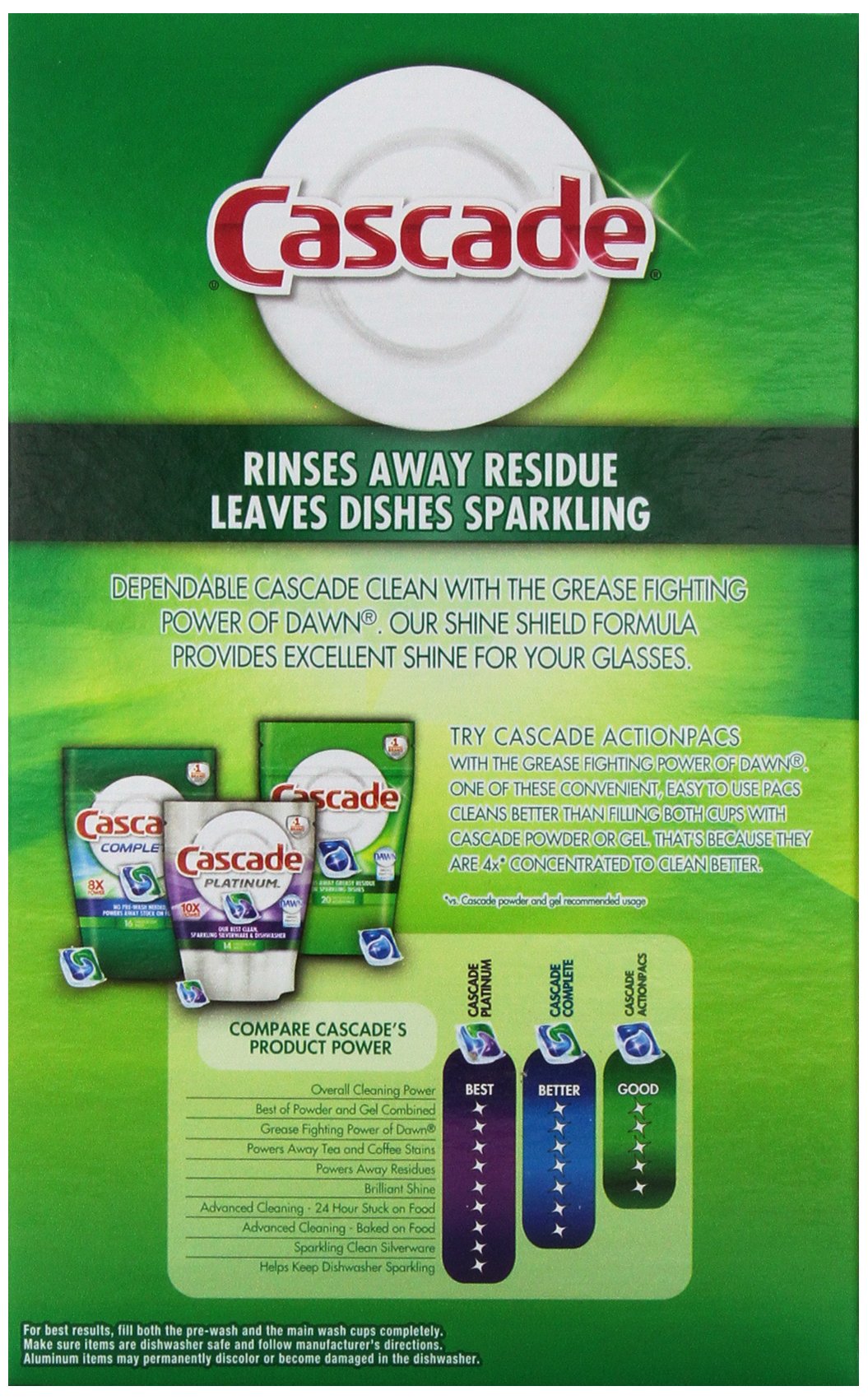 Cascade Powder Dishwasher Detergent, Fresh Scent 75 Oz