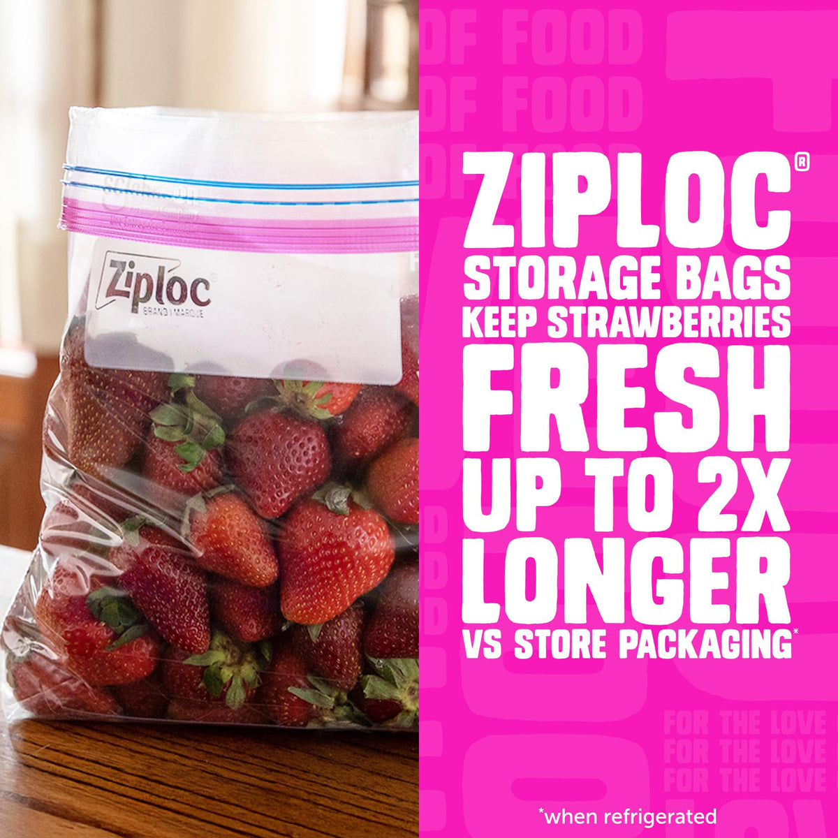 Ziploc Quart Food Storage Bags, Stay Open Design with Stand-Up Bottom, Easy to Fill, 100 Count