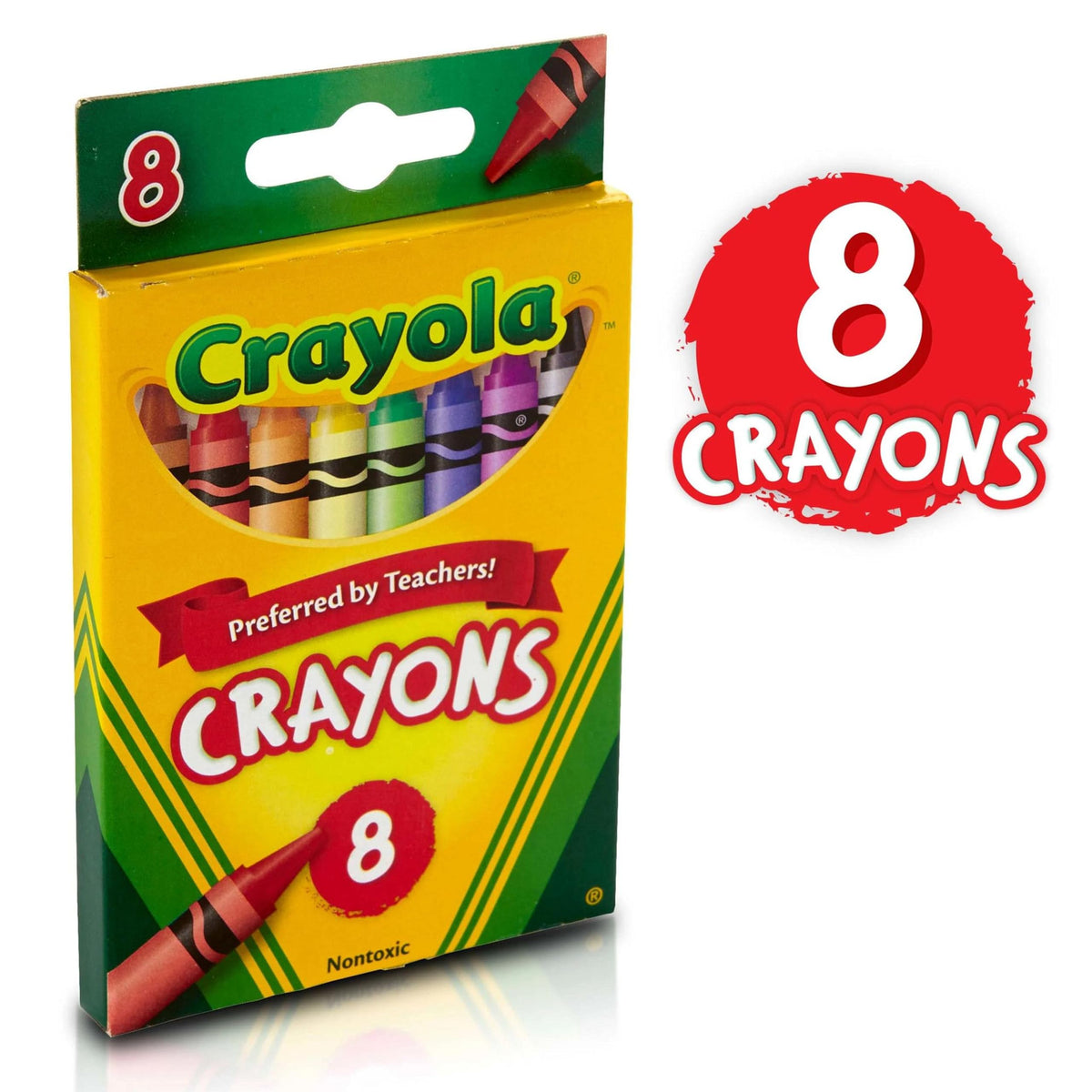 Crayola Crayons, School Supplies, Classic Colors, 8 Count