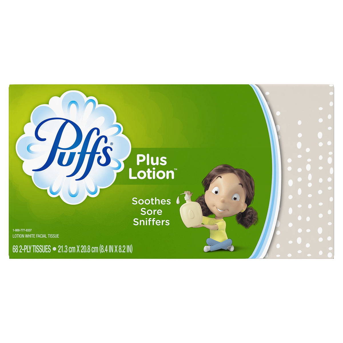 Puffs Plus Lotion Facial Tissues, 1 Regular Box, 68 Tissues per Box (Packaging May Vary)