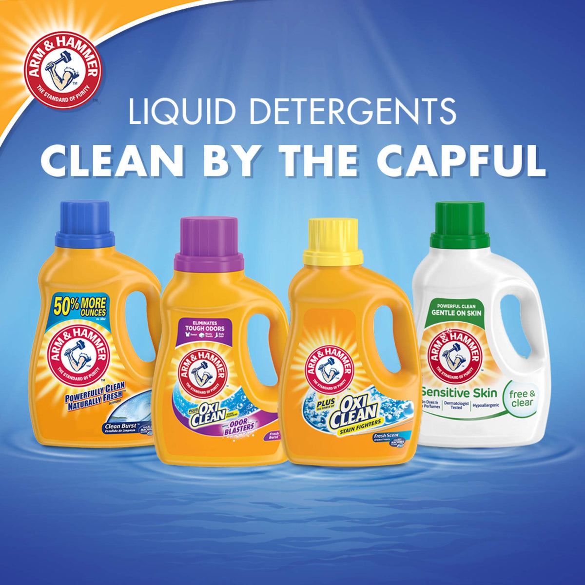 Arm & Hammer Clean Burst, 100 Loads Liquid Laundry Detergent, 150 Fl oz