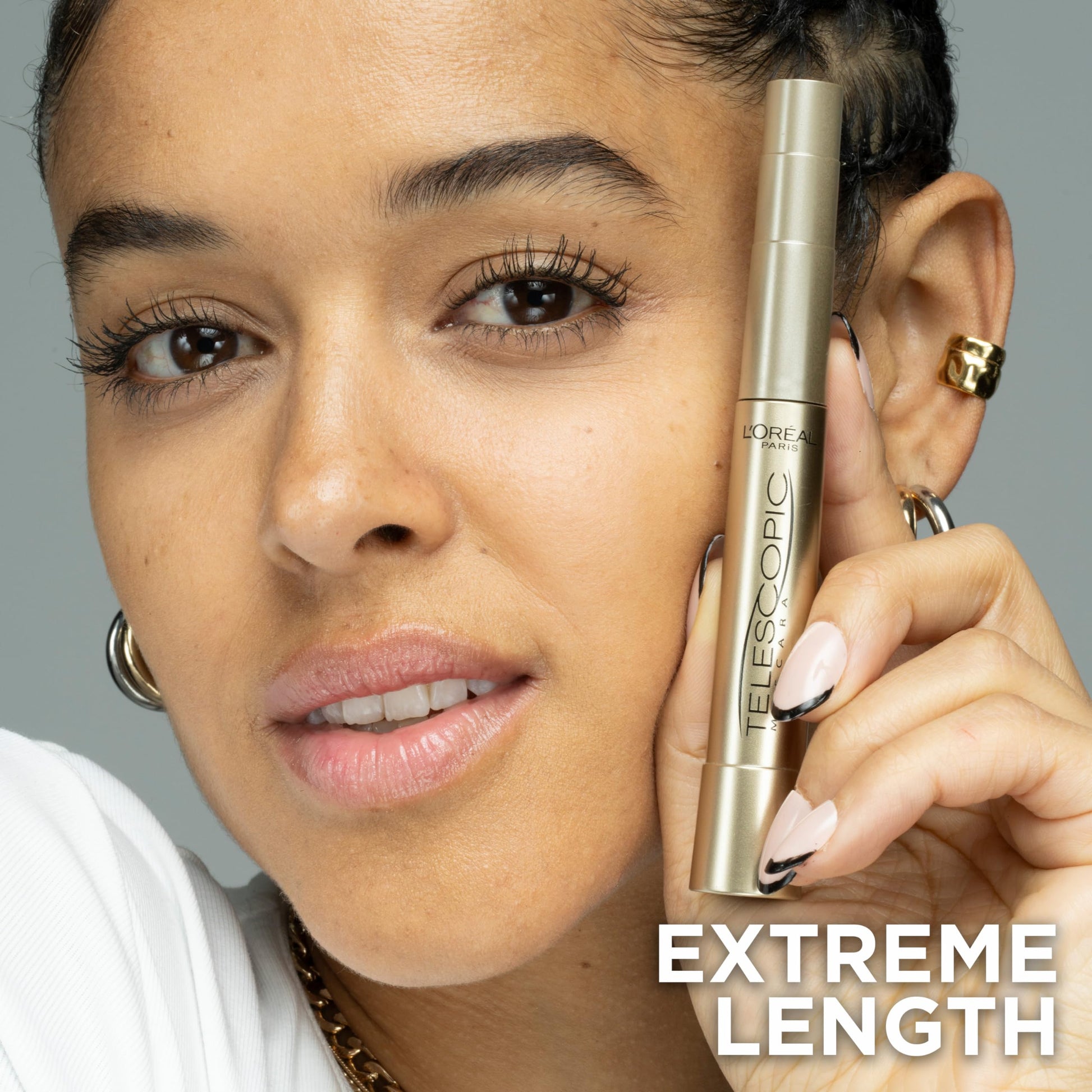 L'Oreal Paris Makeup Telescopic Original Lengthening, Lash Separating Mascara with Dual Precision Brush, Washable, Black, 0.27 Fl Oz., 2 Count