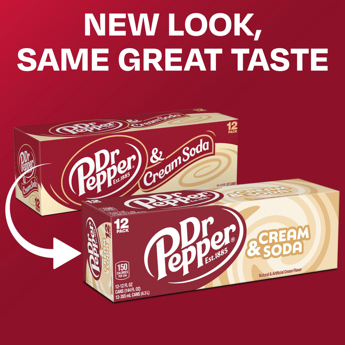 DR PEPPER - & CRÈME SODA, 12 OZ, 12 PK