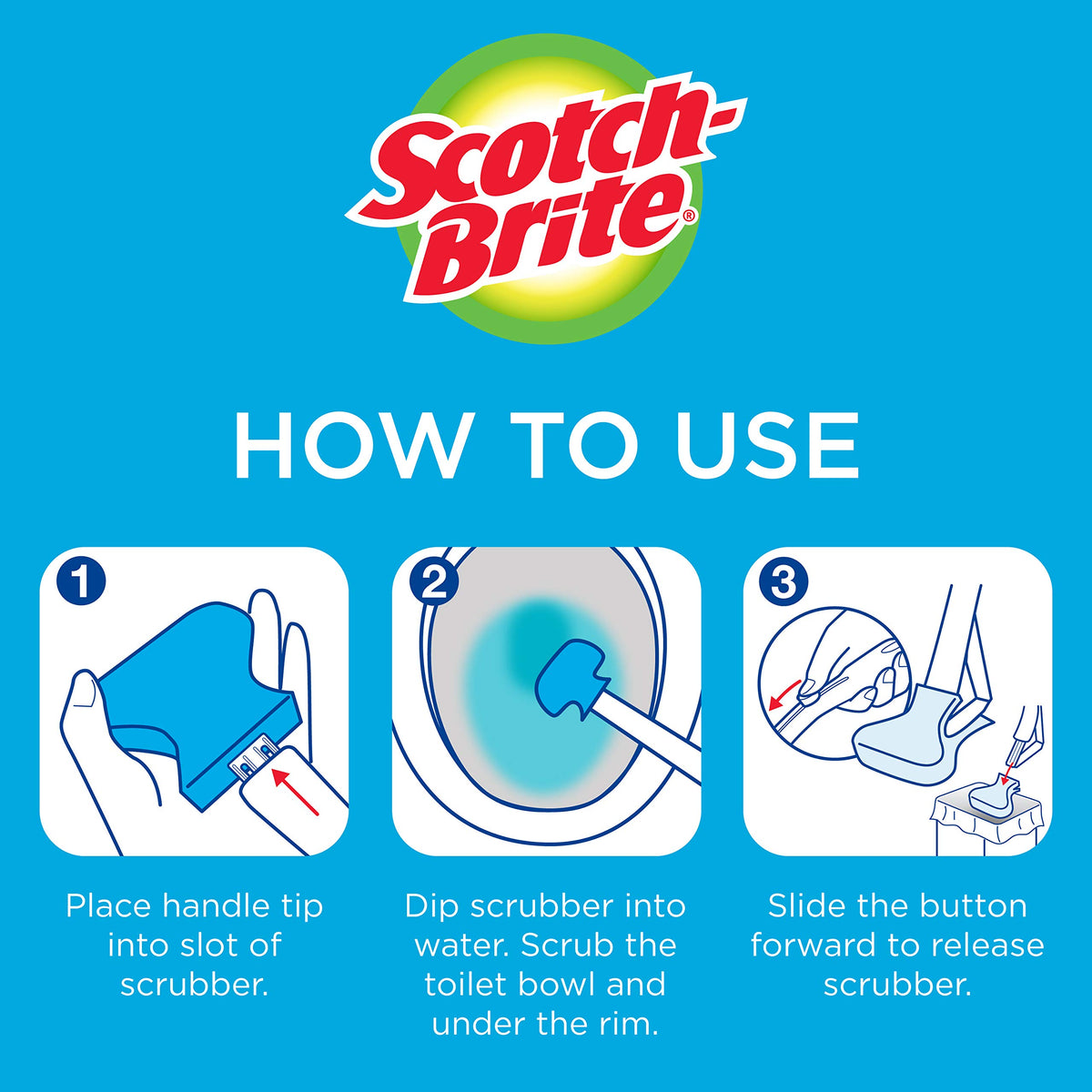 Scotch-Brite Basic Disposable Toilet Bowl Scrubber, 18 Refills