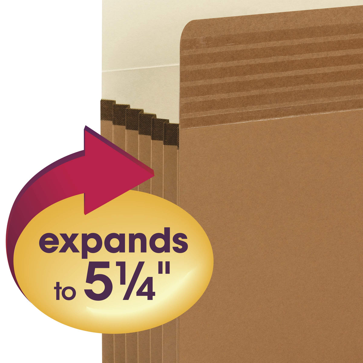 Smead Easy Grip® File Pocket, Straight-Cut Tab, 5-1/4" Expansion, Legal Size, Redrope, 10 per Box (73211)