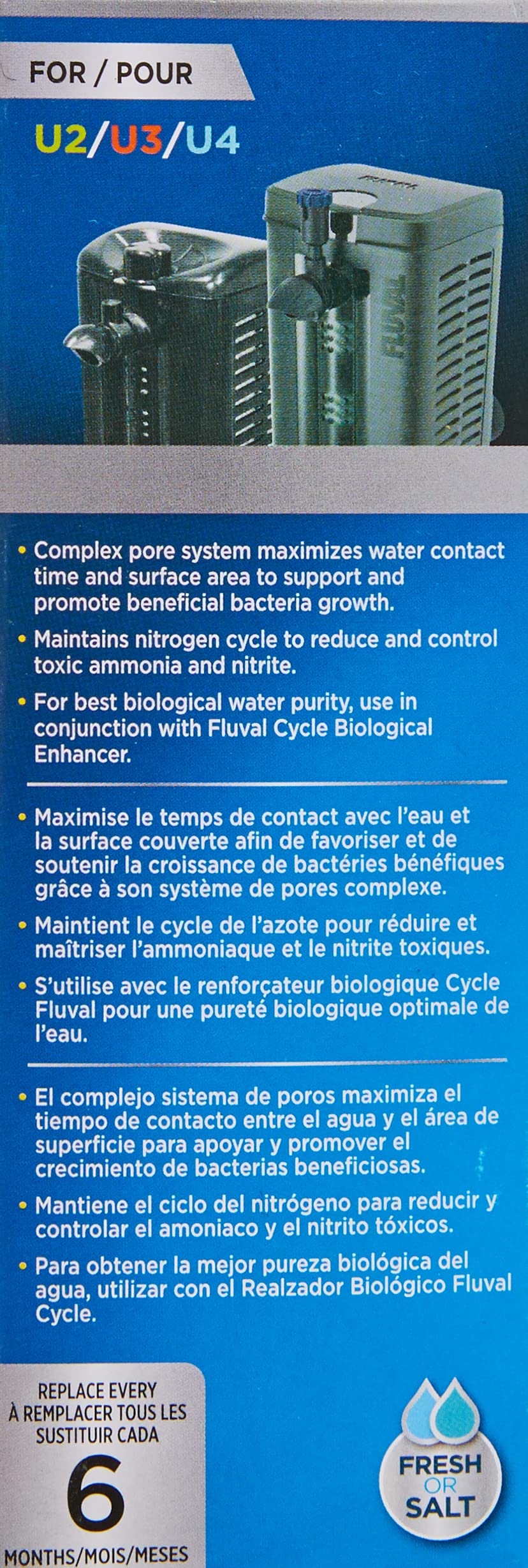 Fluval U Underwater Filter BioMax, Replacement Filter Media, Fish Aquarium, A495