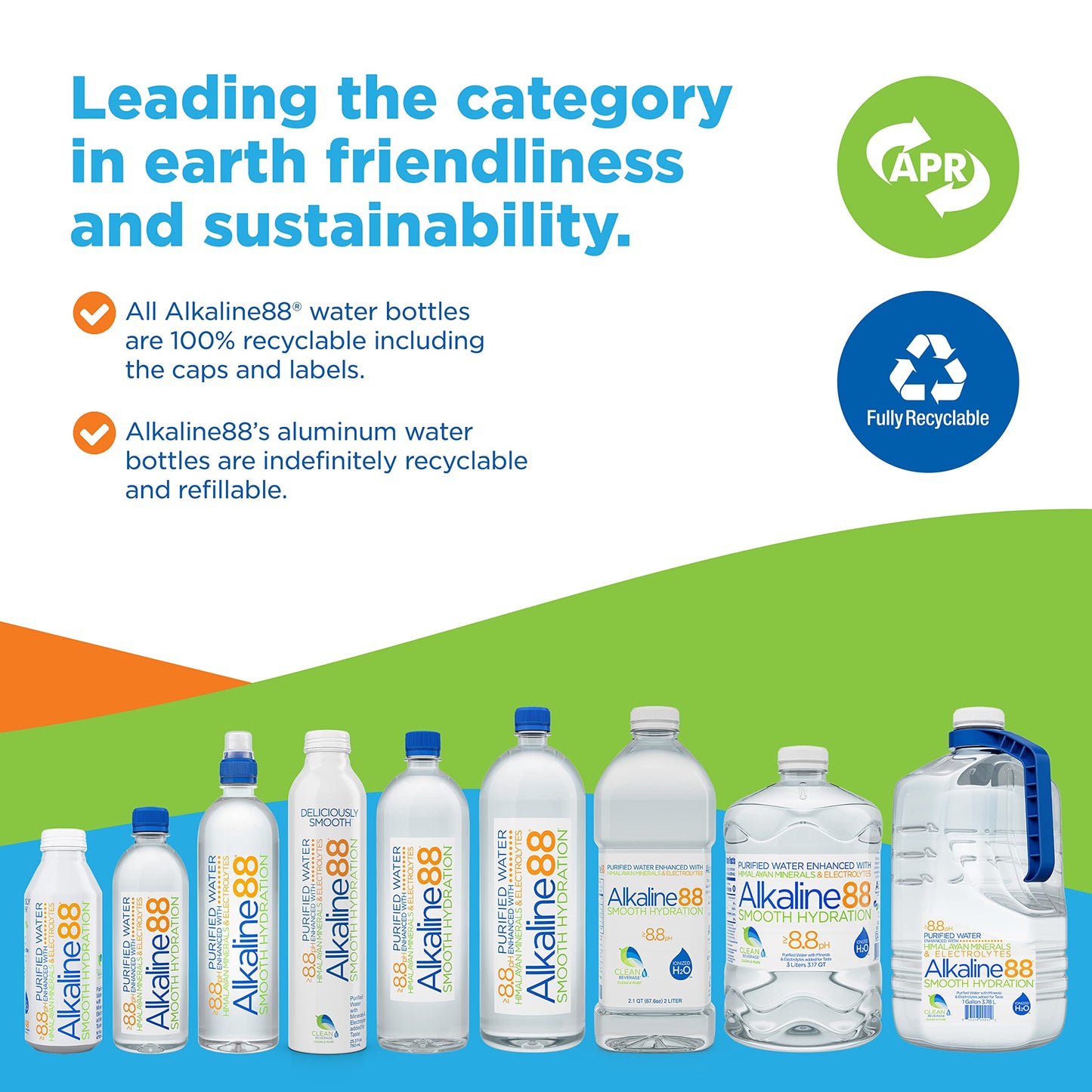 Alkaline88 Purified Ionized Water with Himalayan Minerals & Electrolytes for smooth taste; (12 pack) 1-Liter bottled water; Perfectly balanced for your body with 8.8ph;100% Recyclable.