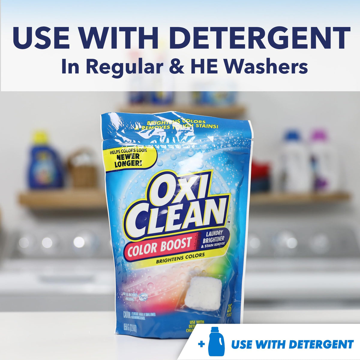 OxiClean Color Boost Laundry Brightener and Stain Remover Power Paks, 26 Count