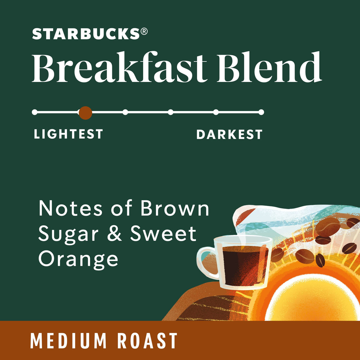 Starbucks K-Cup Coffee Pods, Medium Roast Coffee, Breakfast Blend for Keurig Brewers, 100% Arabica, 6 boxes (60 pods total)