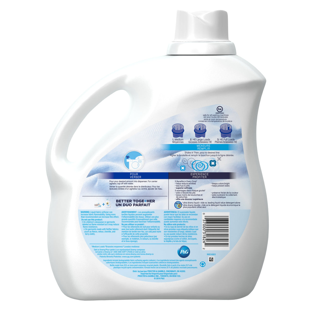 Downy Ultra Fabric Softener Free and Gentle Liquid 150 Loads, 129-Ounce