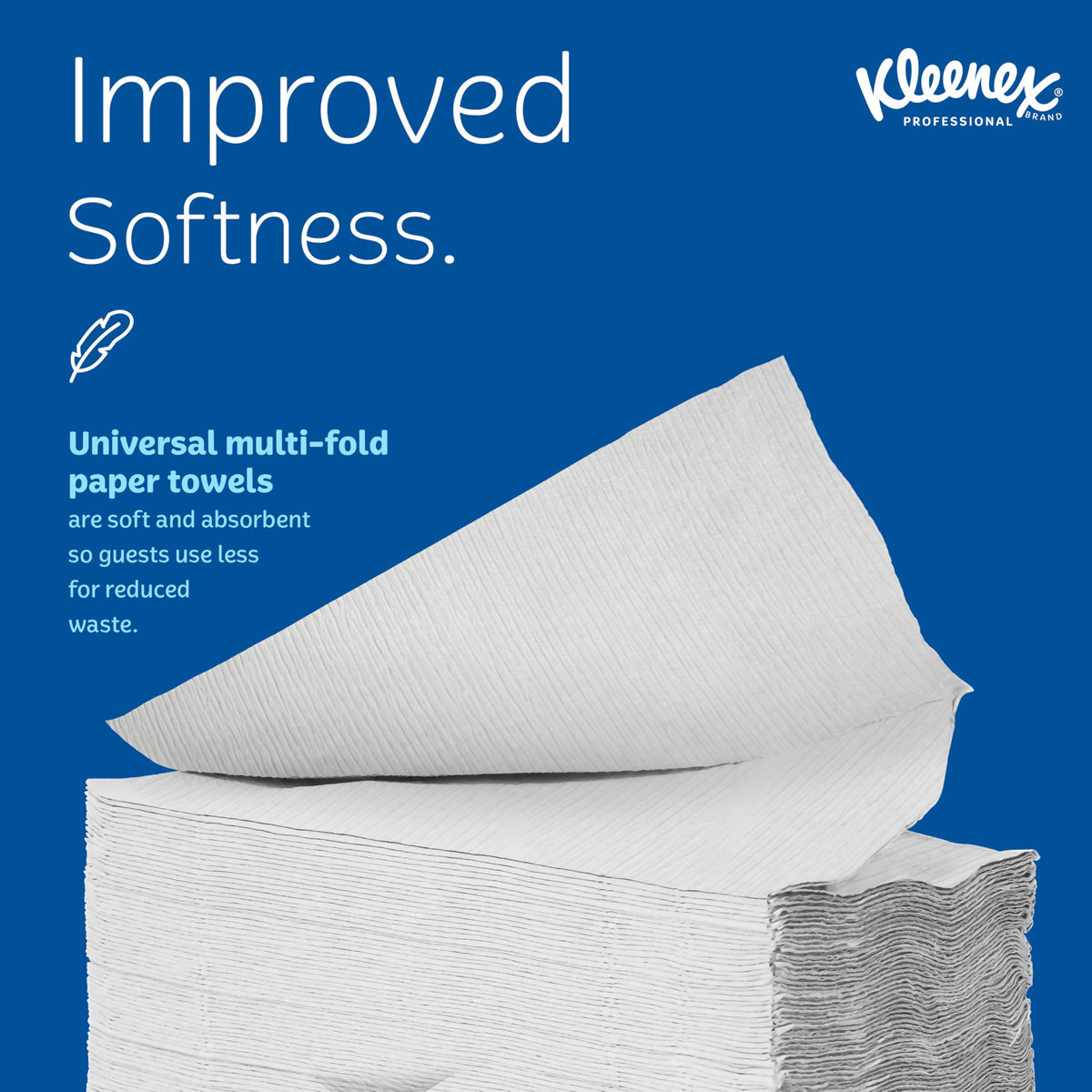 Kleenex® Professional Universal Multifold Paper Towels, Bulk (02046), Absorbency Pockets, 9.2" x 9.4" Towel, White (150 Sheets/Pack, 8 Packs/Case, 1,200 Sheet Total)