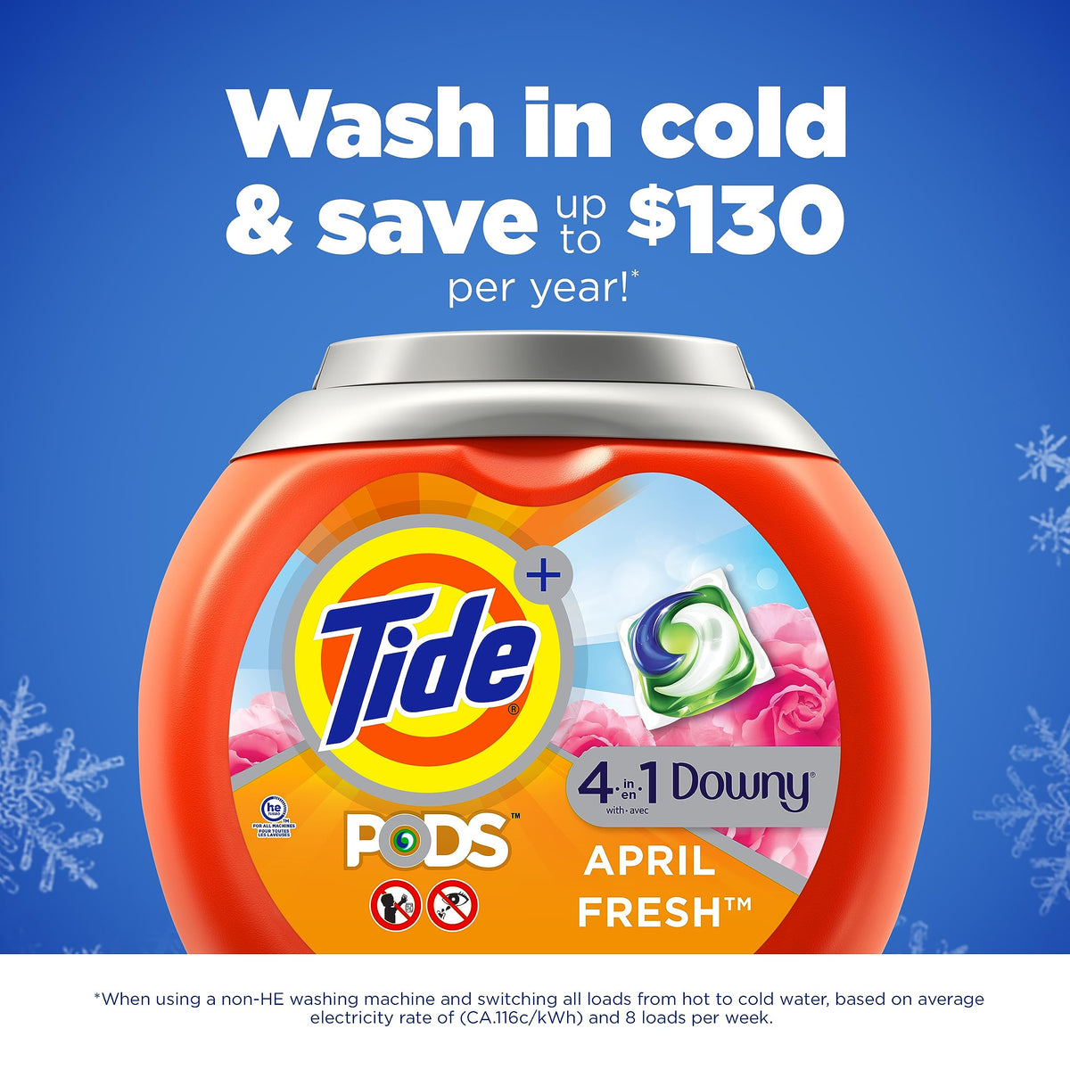 Tide PODS with Downy Liquid Laundry Detergent Pacs April Fresh 57 count
